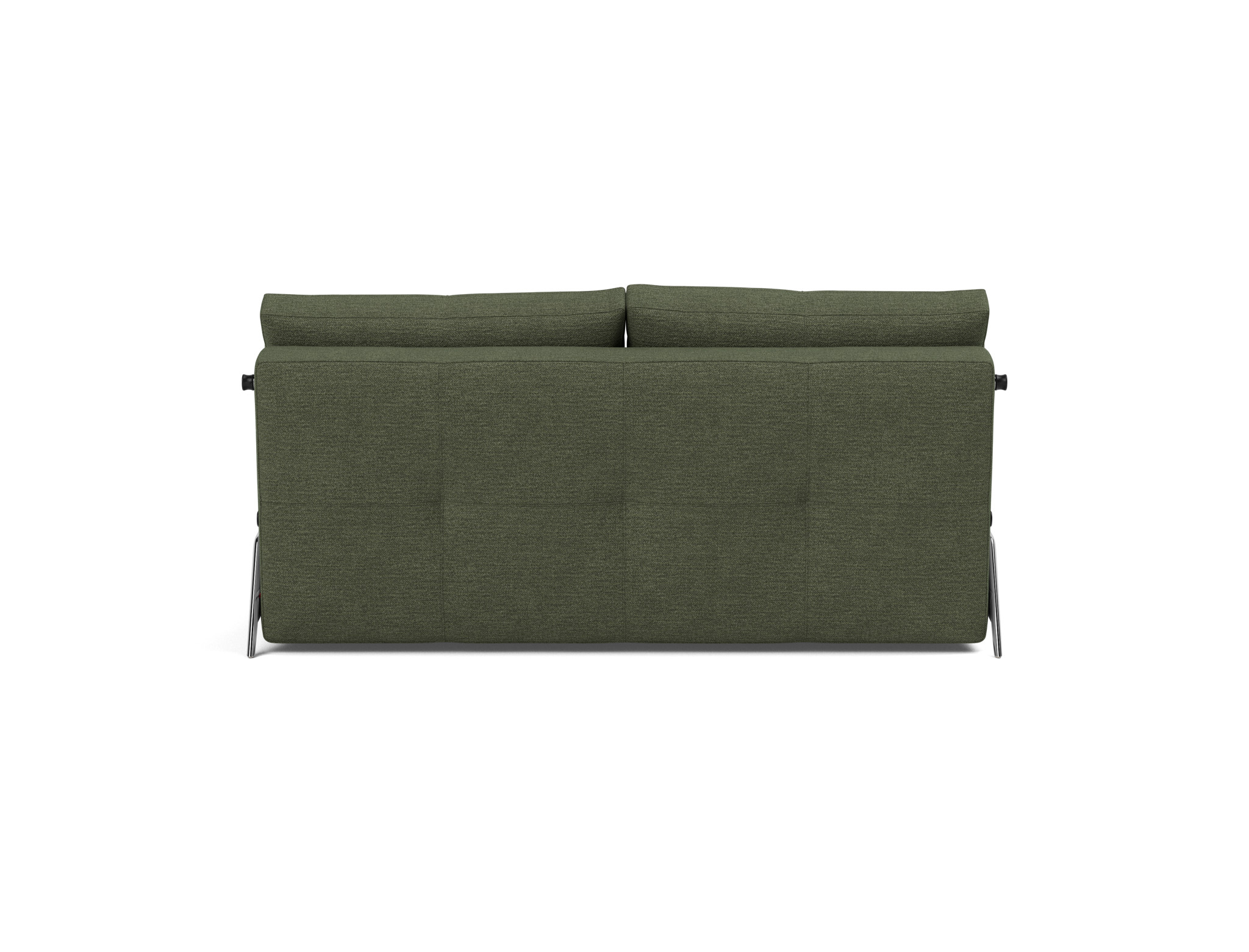 Schlafsofa Cubed 160 Strukturierter Stoff Taura 353-Forest Beine Aluminium