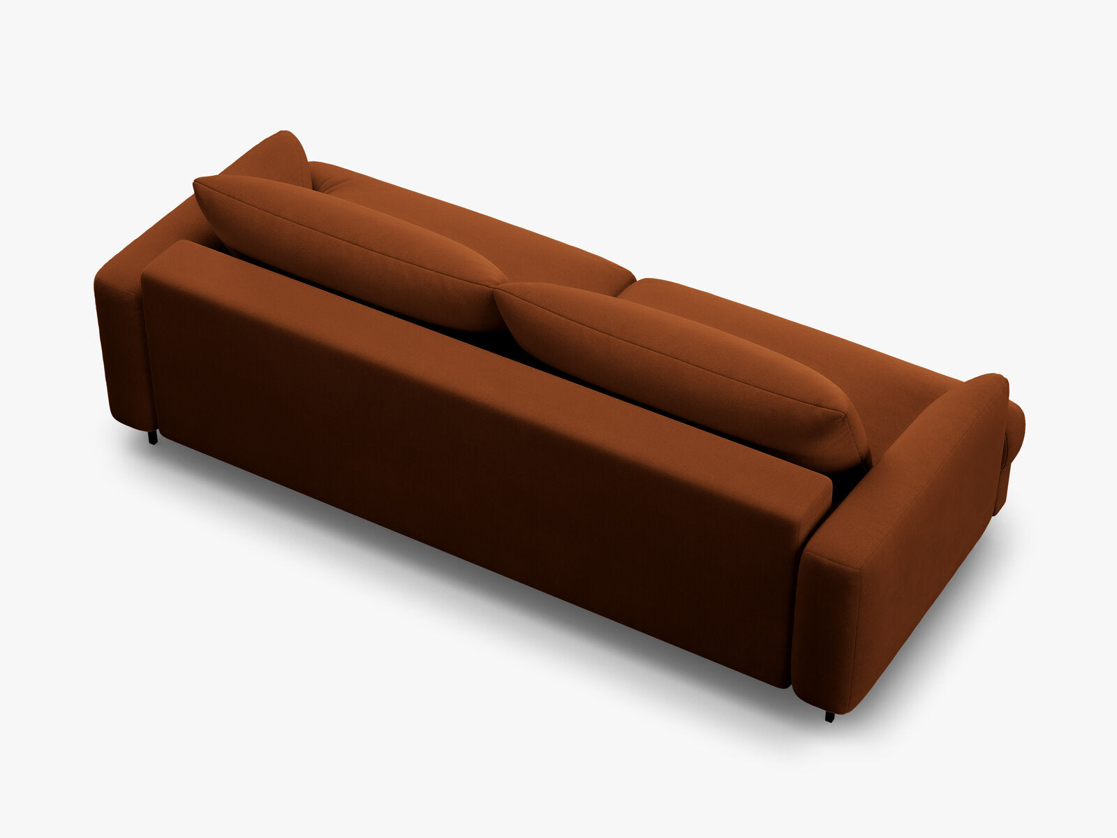 Micadoni Naomi Schlafsofa 3-Sitzer mit Bettkasten Samt Salvador Terrakotta