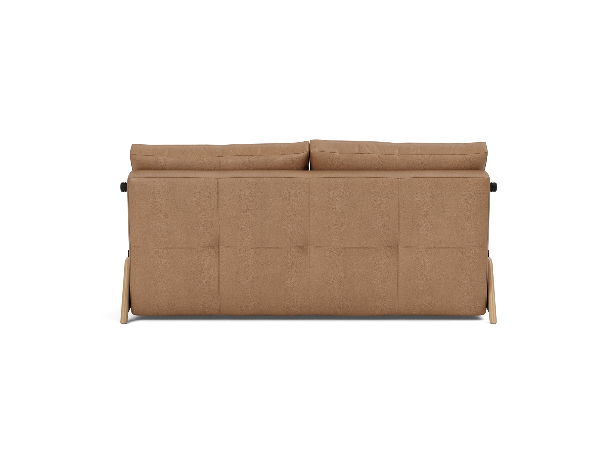 Schlafsofa Cubed 160 Lederoptik Faunal 551-Brown Beine Eiche