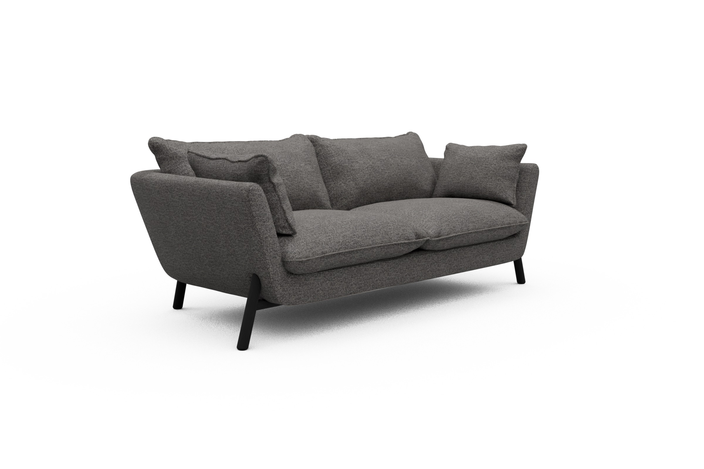 Sofa Emil PREMIUM 2-Sitzer Beinfarbe Eiche Schwarz Carreno-Salt-and-Pepper