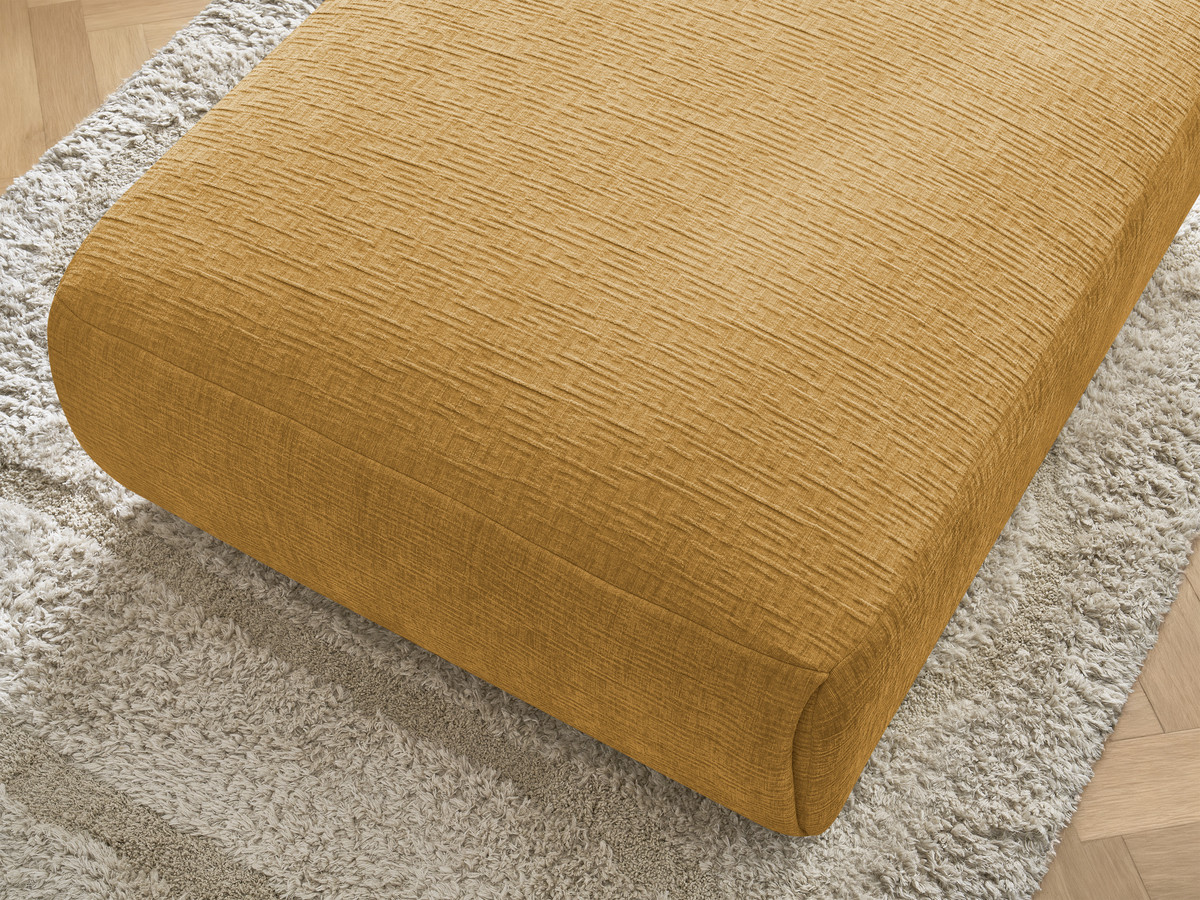 Bobochic Jana Pouf 94 × 114 cm Strukturstoff Gelb