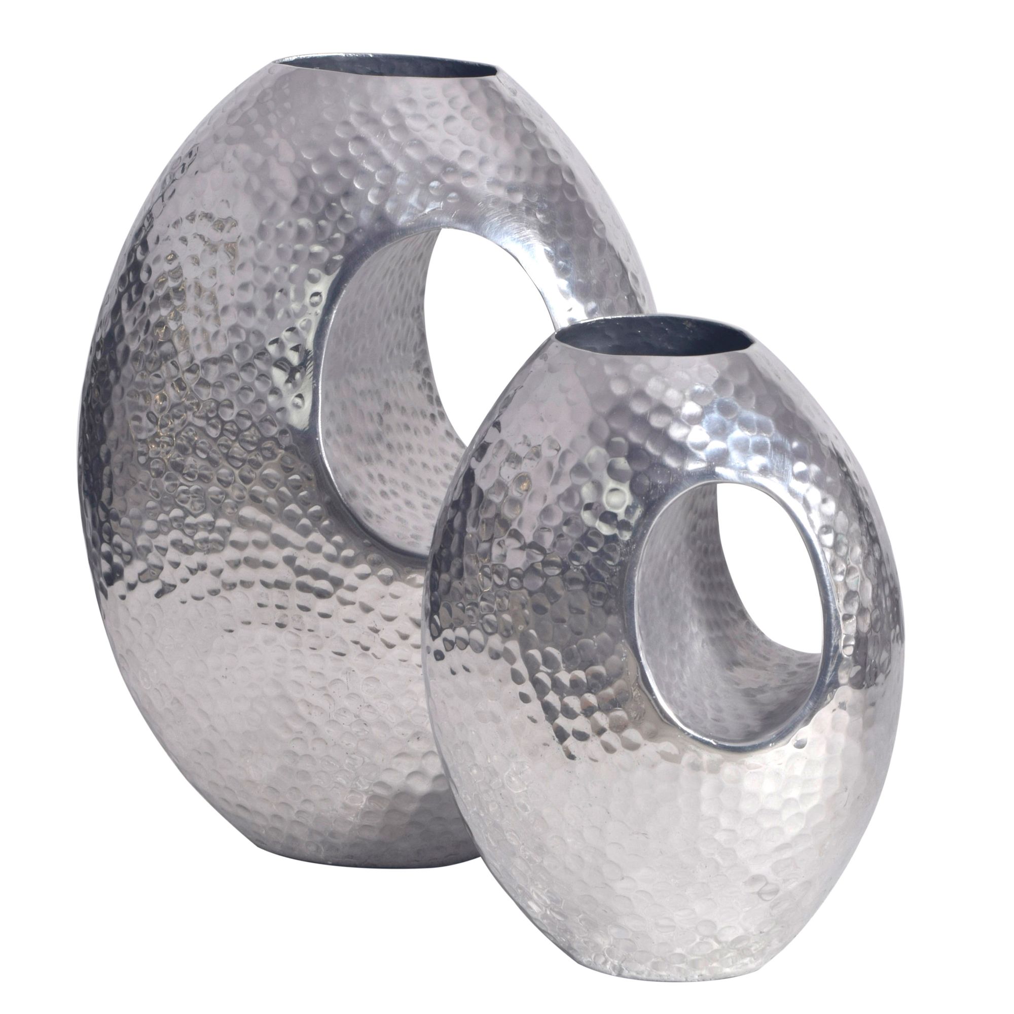 Tischvase Vikeland Aluminium Silber 29 × 17 × 39 cm