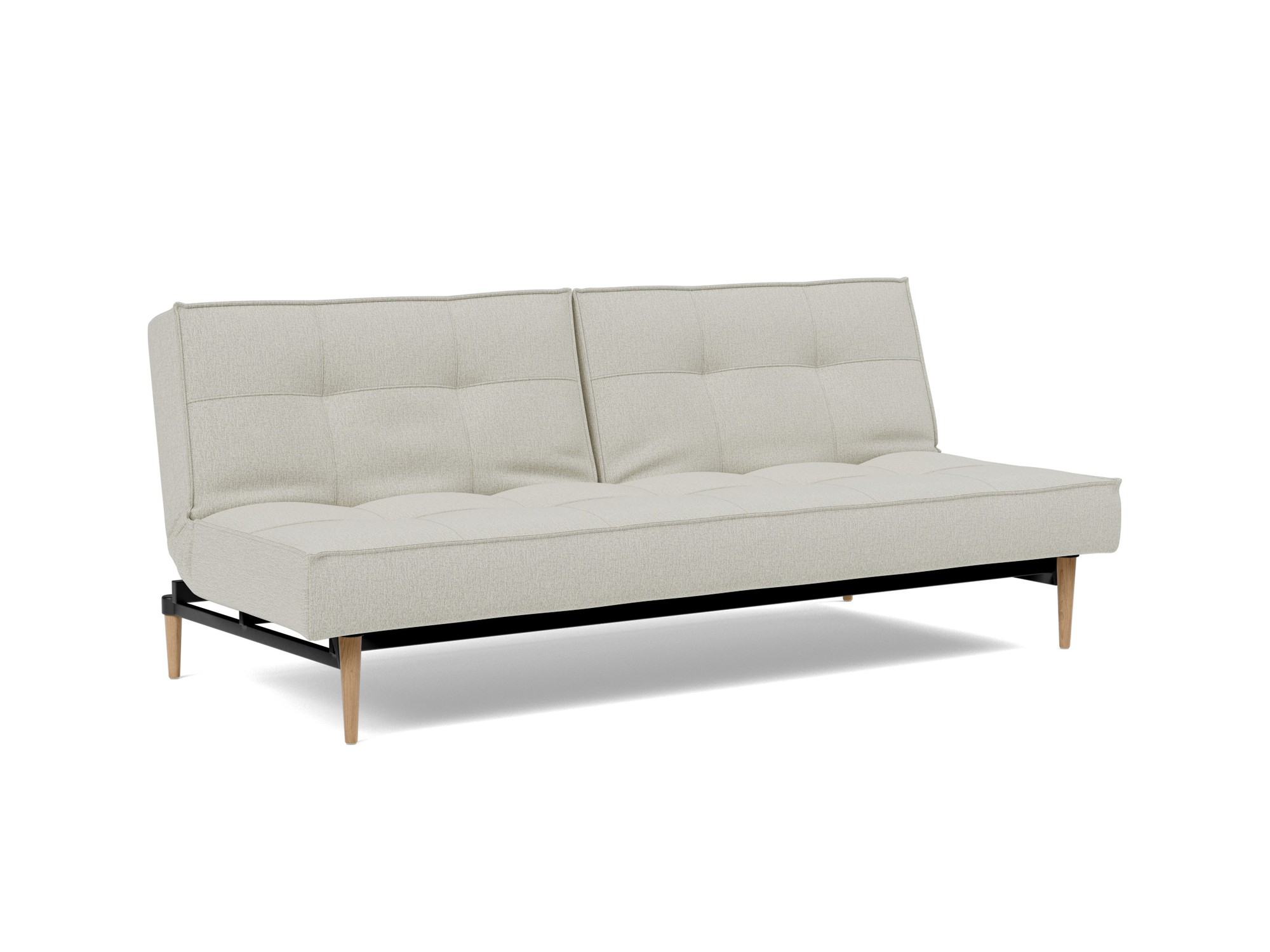Schlafsofa Splitback Flachgewebe Mixed Dance 527-Natural Beine Styletto Eiche hell