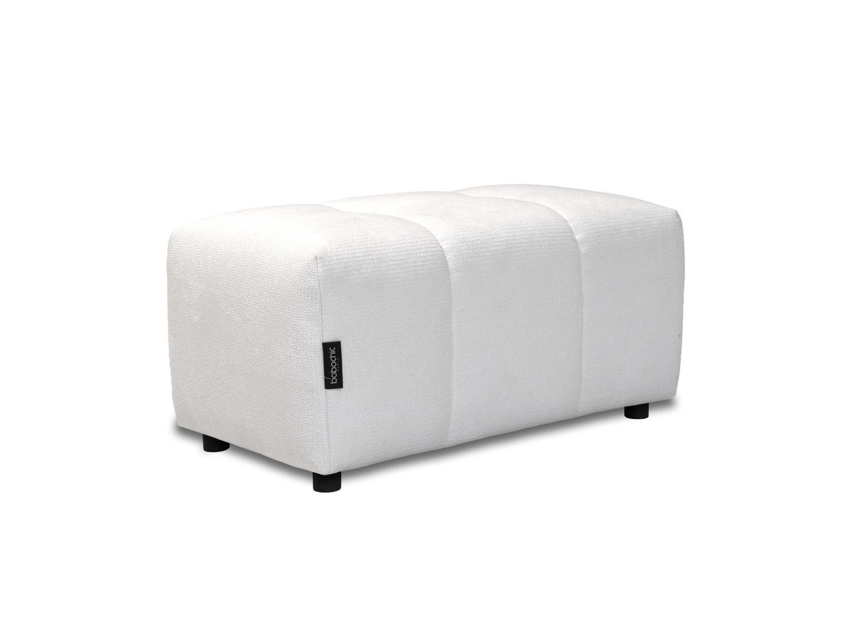 Bobochic Roxelane Wohnlandschaft mit Pouf Melange-Stoff Weiß Ecke rechts