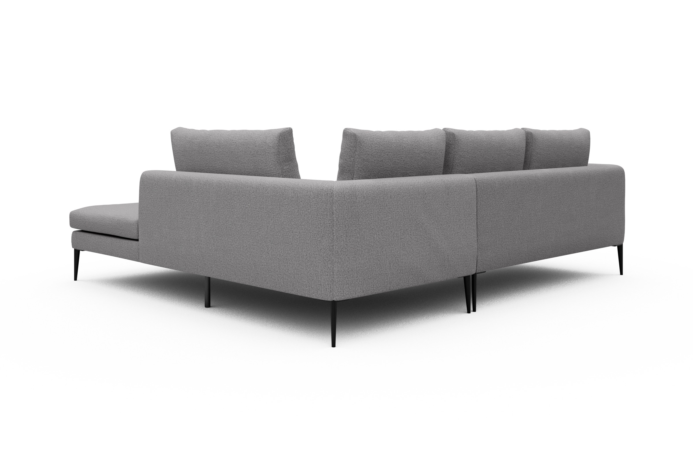Ecksofa Paul Relax-Ecke rechts mit 2-Sitzer Sama-Grey