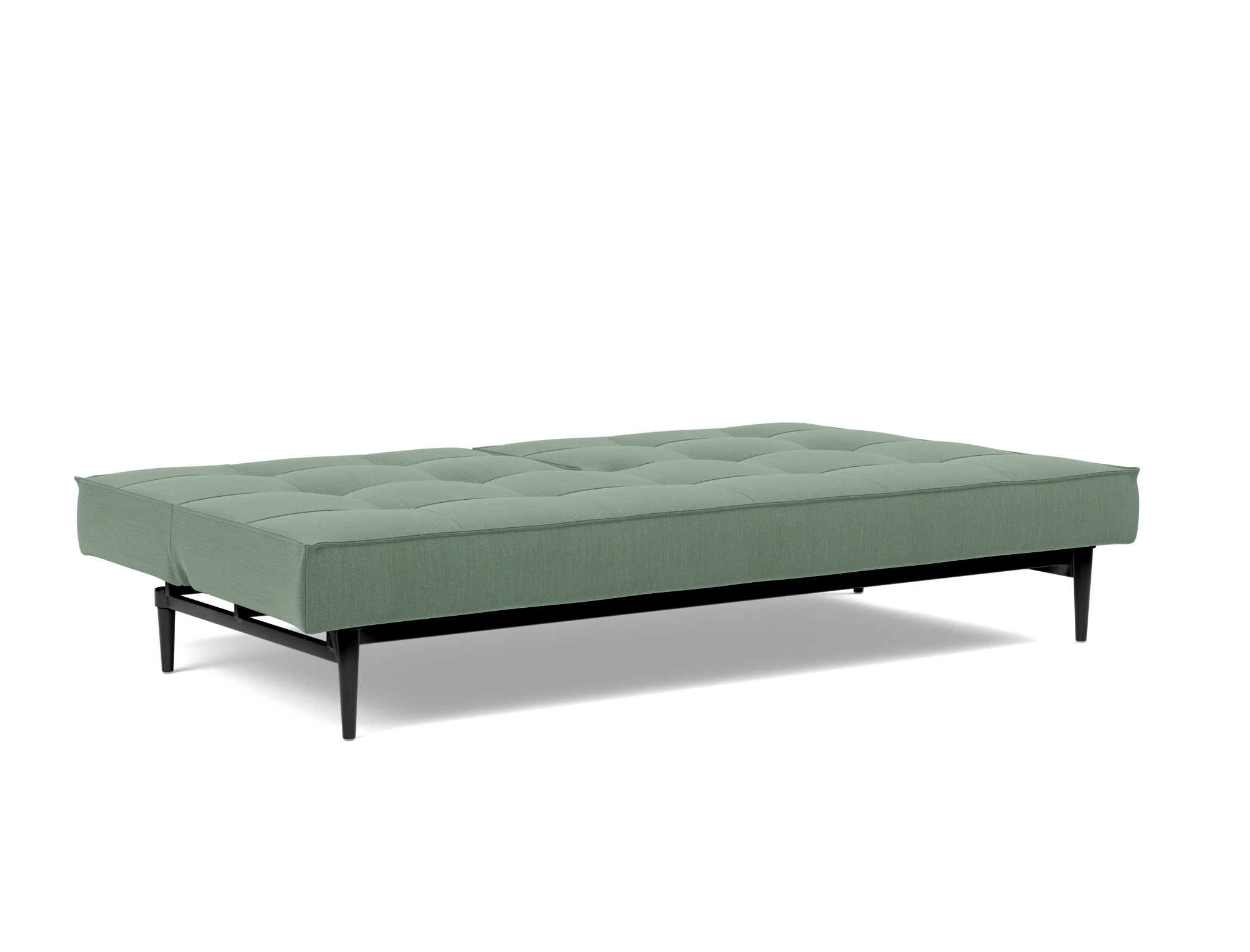 Schlafsofa Splitback Flachgewebe Elegance 518-Green Beine Styletto Eiche schwarz
