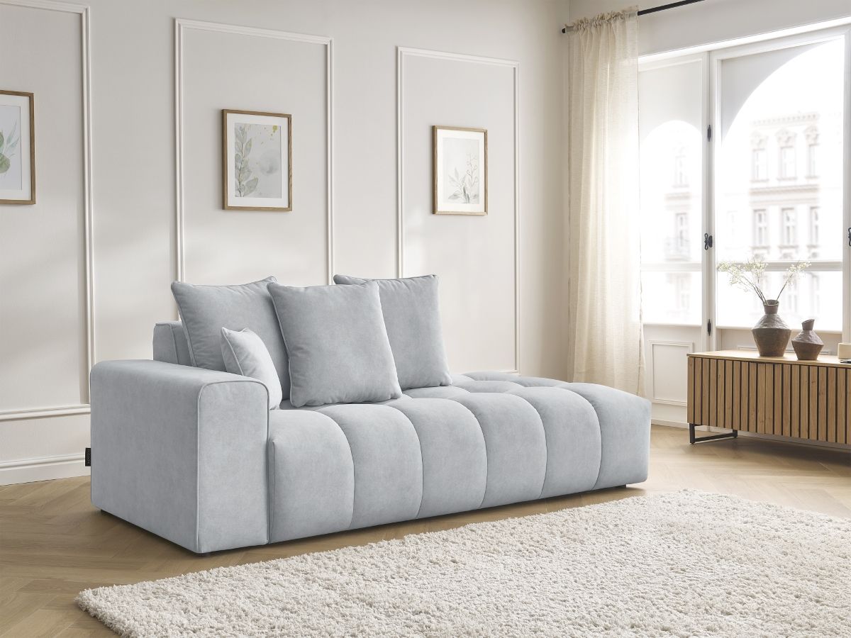 Bobochic Mont-blanc Sofa 4-Sitzer Samt Hellgrau Armlehne links
