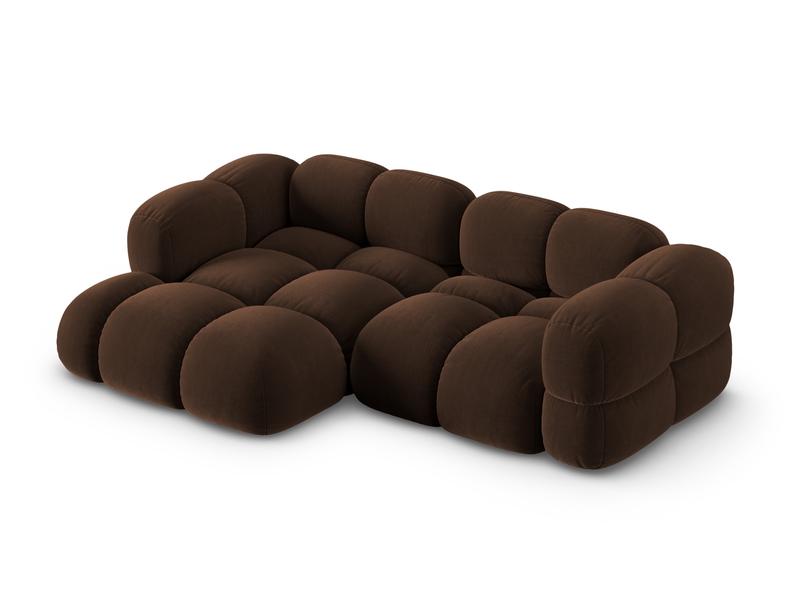 Cosmopolitan Design Ecksofa Loretto 3-Sitzer Samt Vogue Schokolade Links