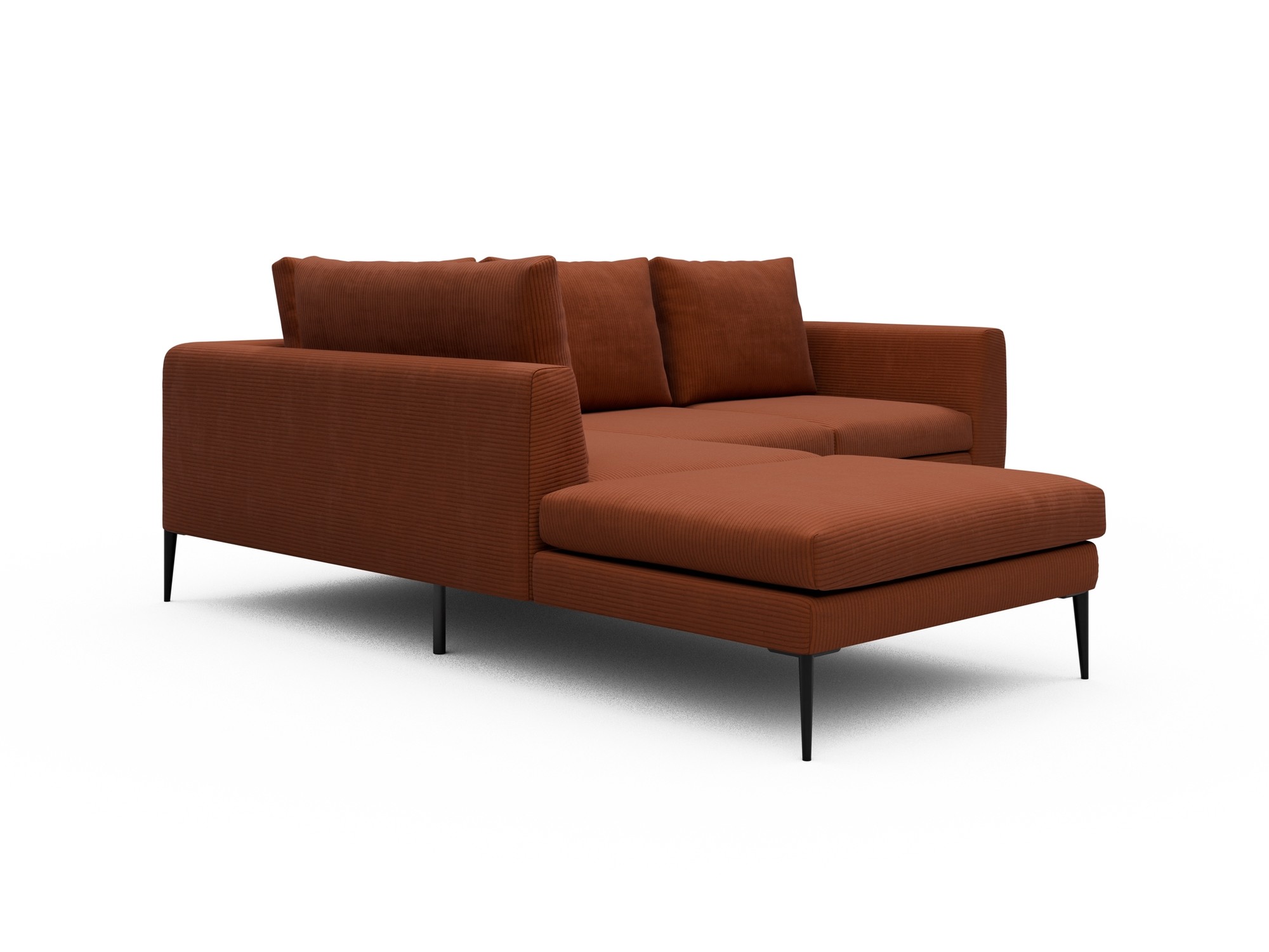 Skandi Home Ecksofa Paul Relax-Ecke links mit 2-Sitzer Corduroy-Burnt-Orange moebelfaktor