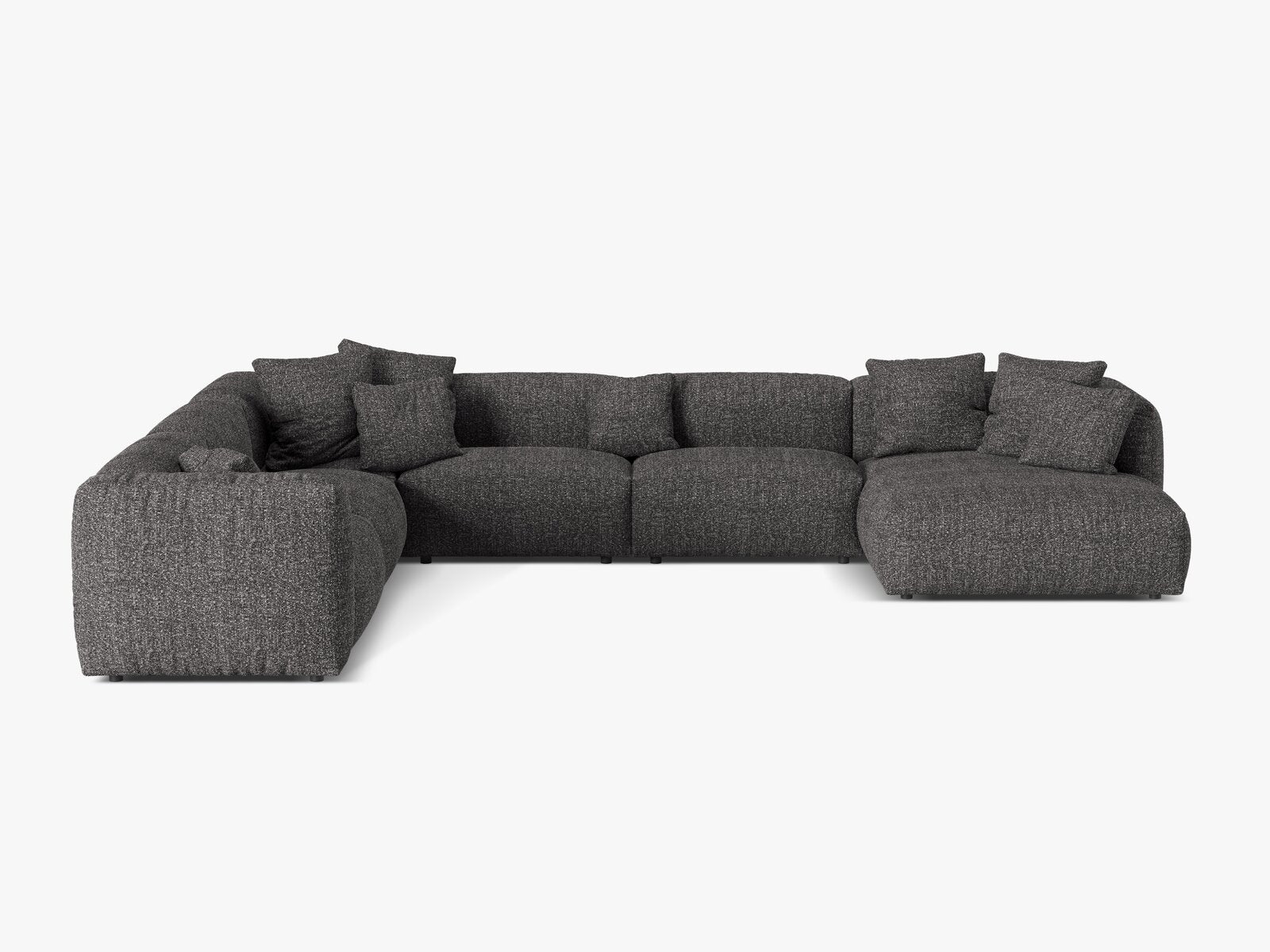 Micadoni modulares Ecksofa XL Martina 6-Sitzer Links Boucle Monet Anthrazit