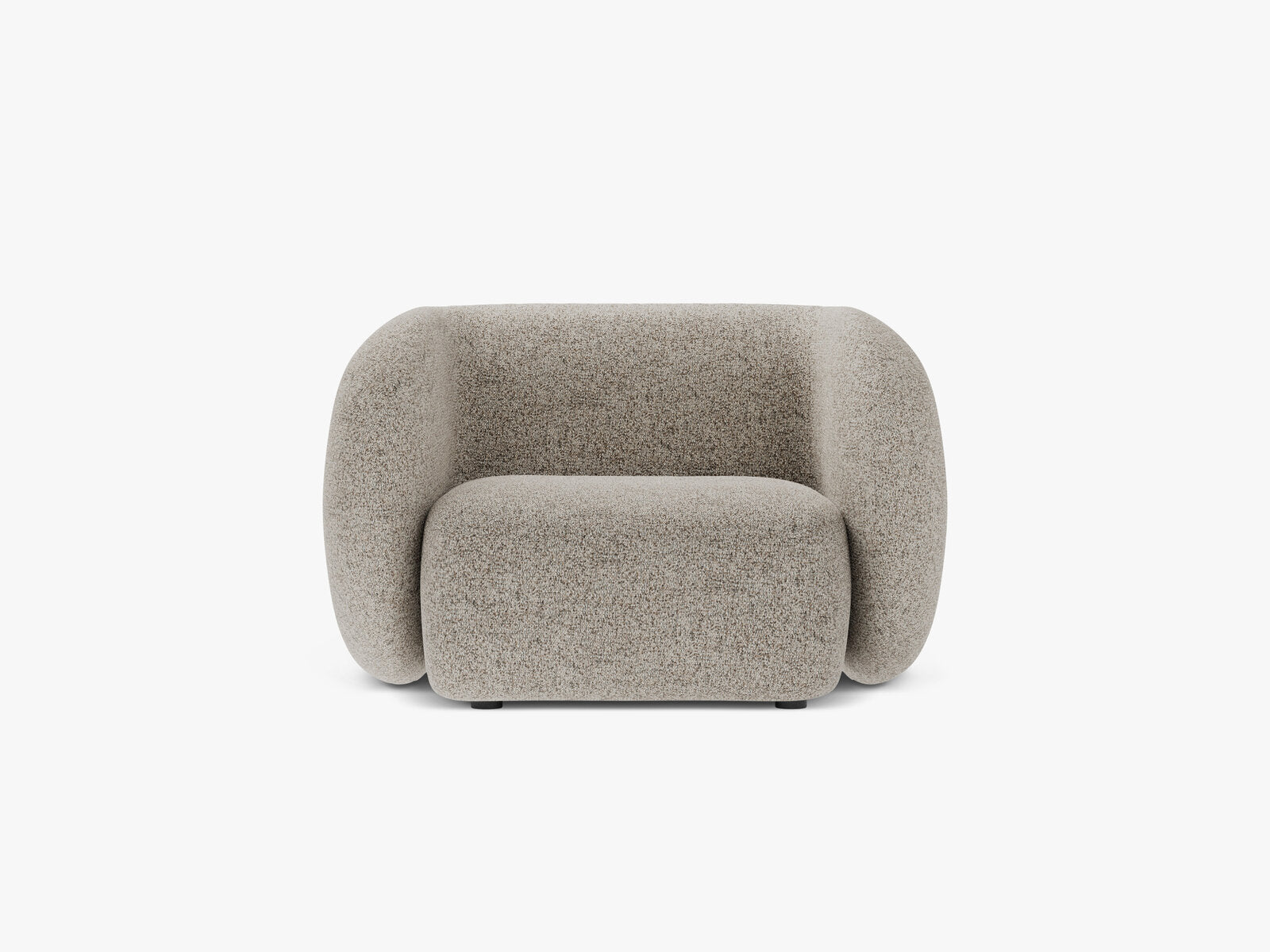 Micadoni Sessel Kate 1-Sitzer Strukturierter Stoff Puente Beige Melange