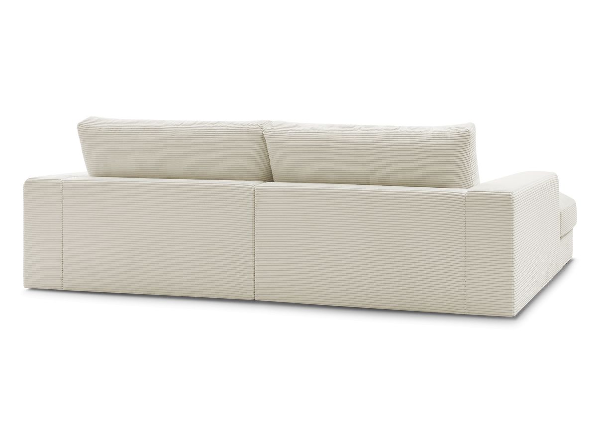Bobochic Leonard Ecksofa mit Pouf 274 × 159 cm Cordsamt Beige Ecke rechts