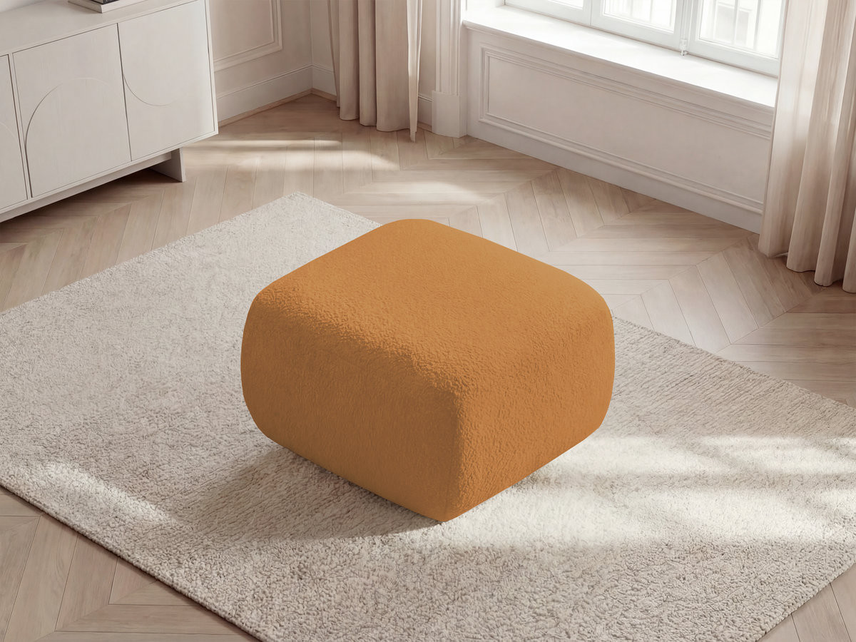 Bobochic Montaigne Pouf Bouclé-Stoff Gelb