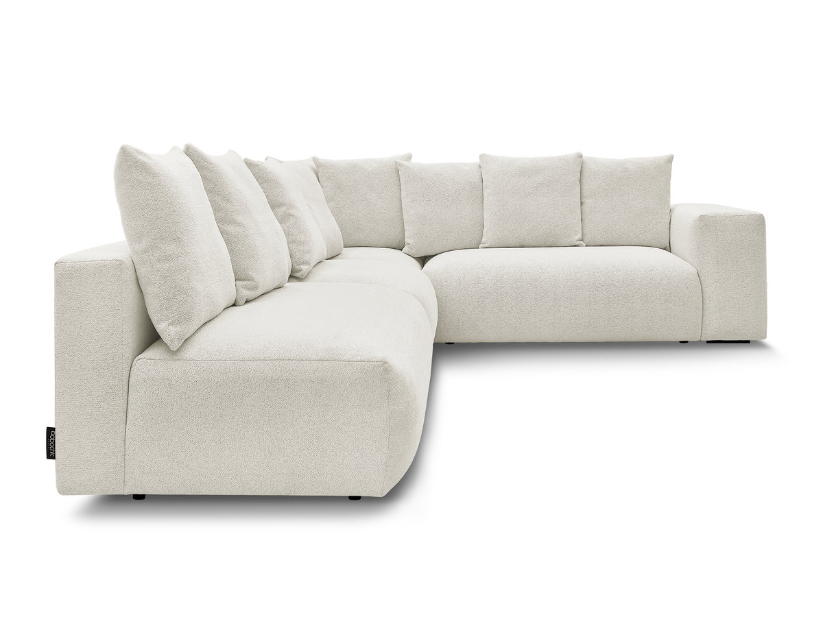 Bobochic Voltaire Ecksofa 322 × 268 cm Melange-Stoff Weiß Ecke rechts