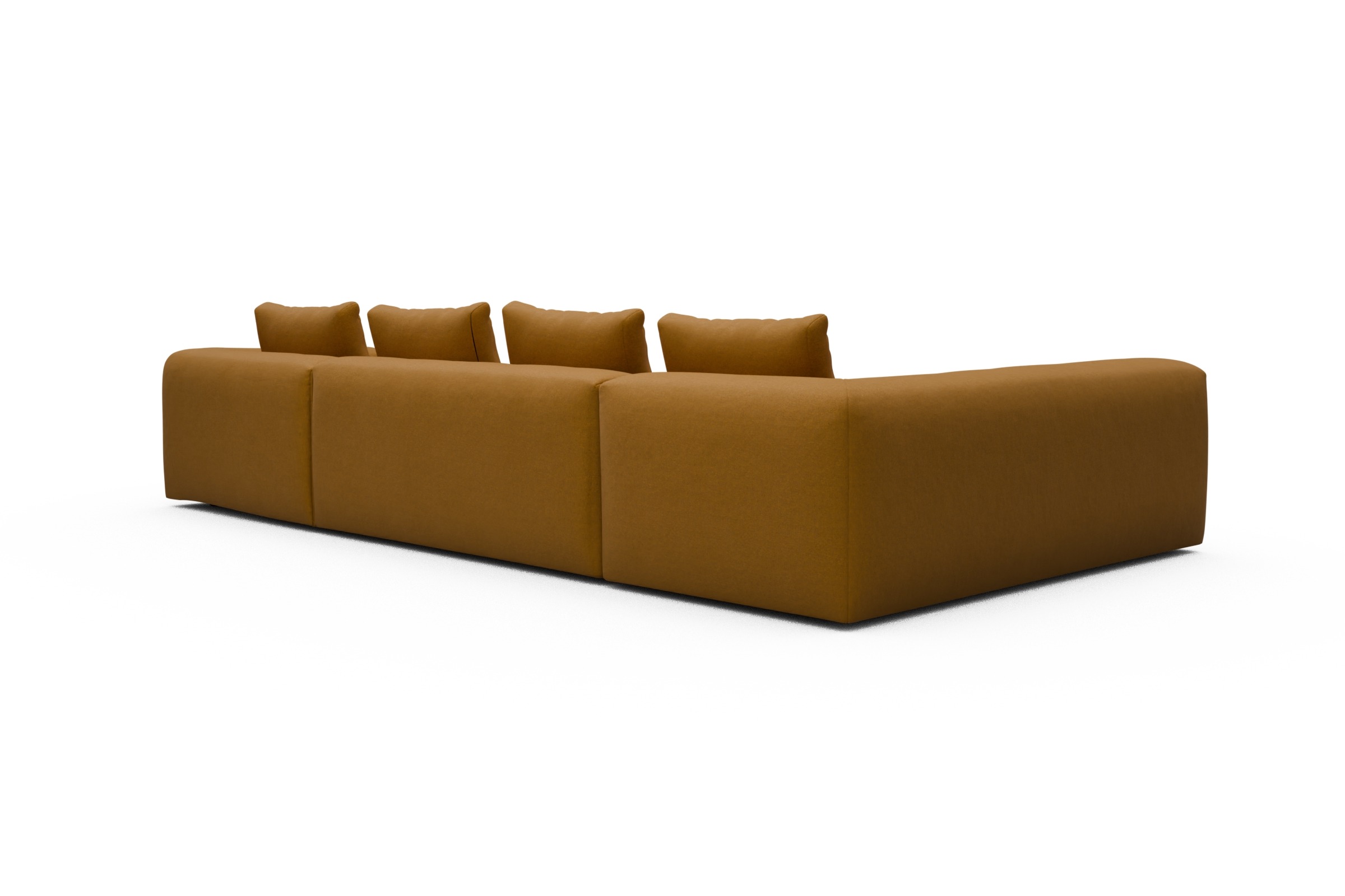 Wohnlandschaft Fred Chaiselongue rechts mit 2-Sitzer und lange Armlehne links Satya-Ocre