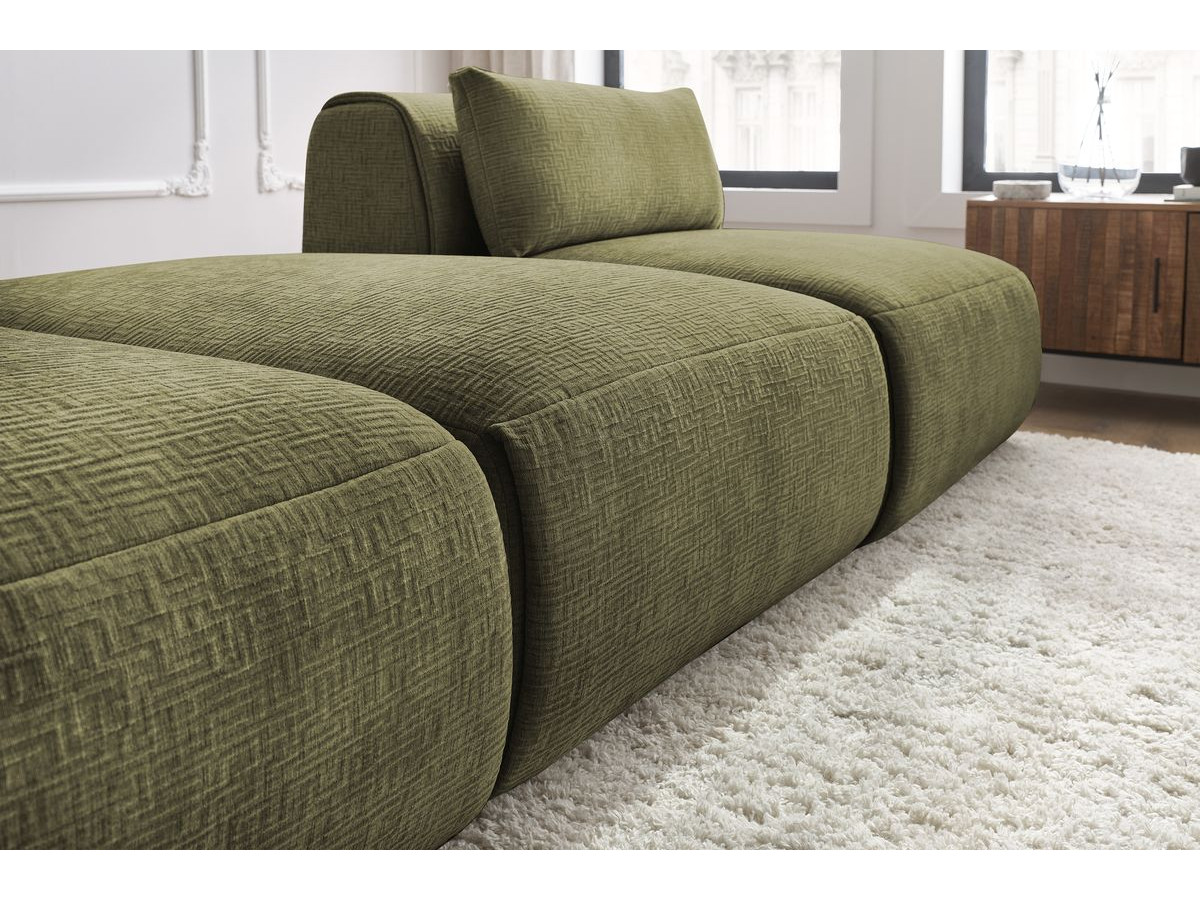 Bobochic Jeanne Sofa 3-Sitzer Strukturstoff Grün