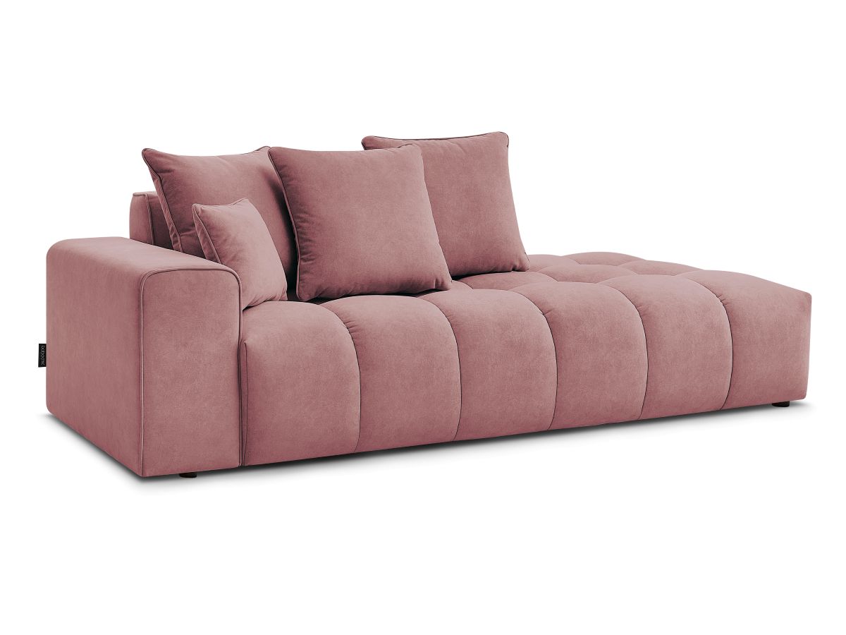 Bobochic Mont-blanc Sofa 4-Sitzer Samt Rosa Armlehne links