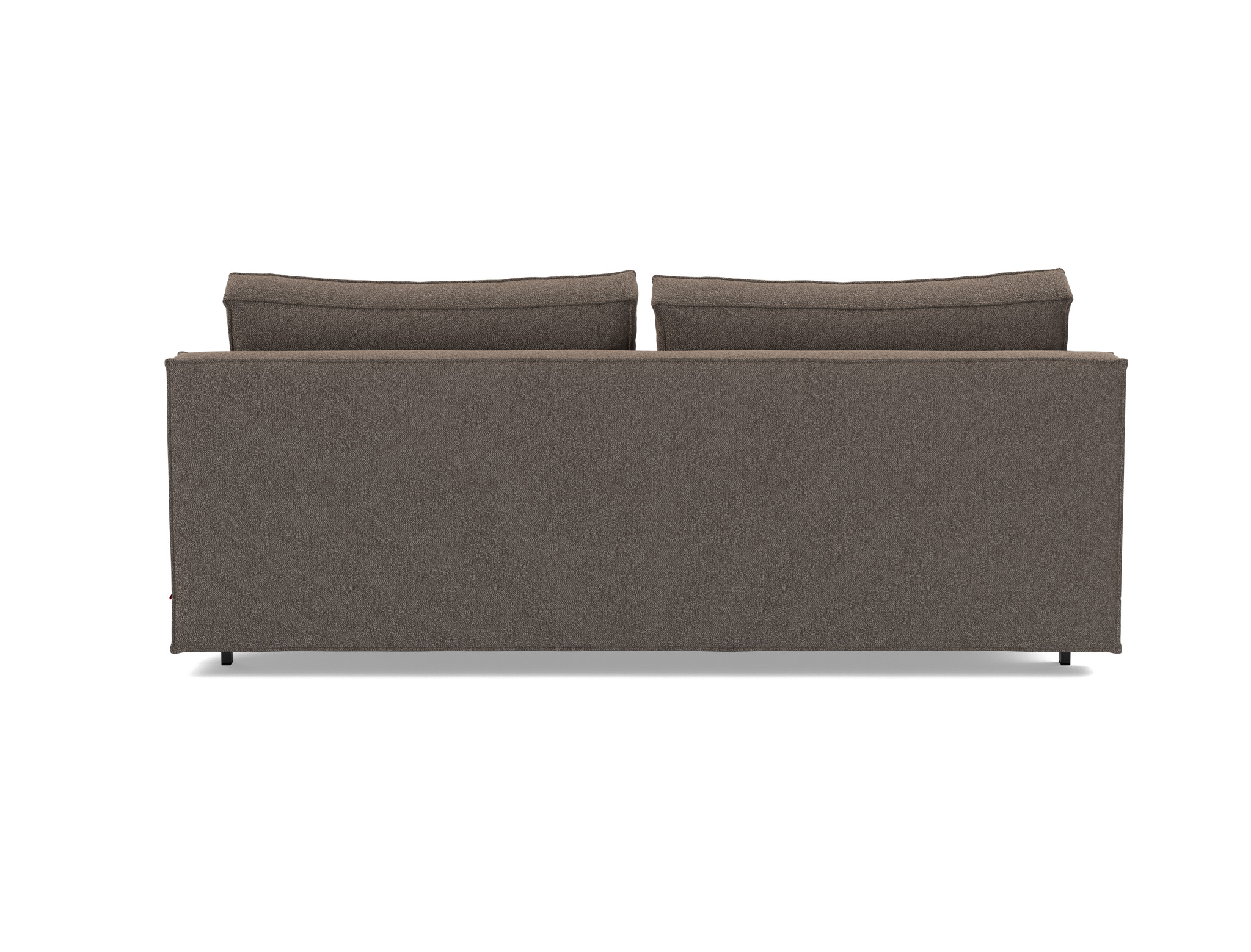Schlafsofa Sly Boucle Skandi 530-Taupe Beine Schwarzes Metall