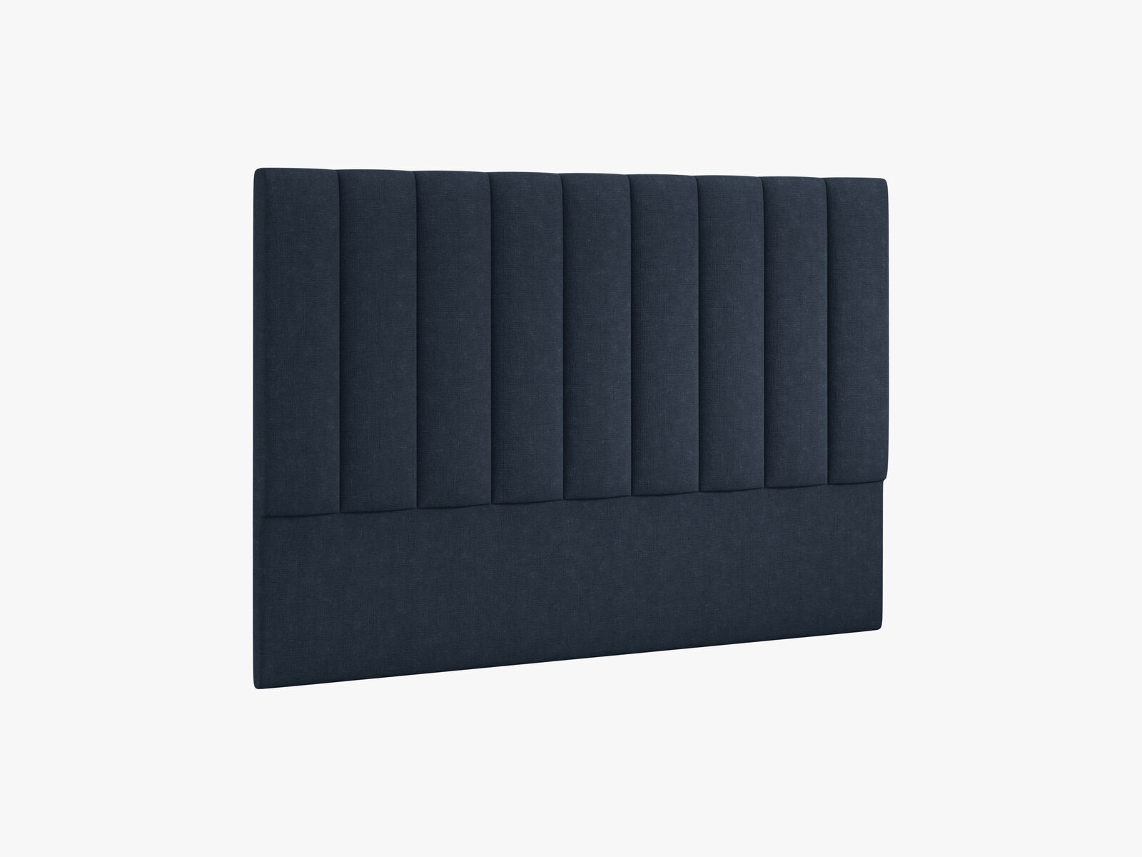 Micadoni Marl Samtiger Kopfteil 140 cm (H 120 cm) Strukturierter Stoff Liberty Marineblau 180x120