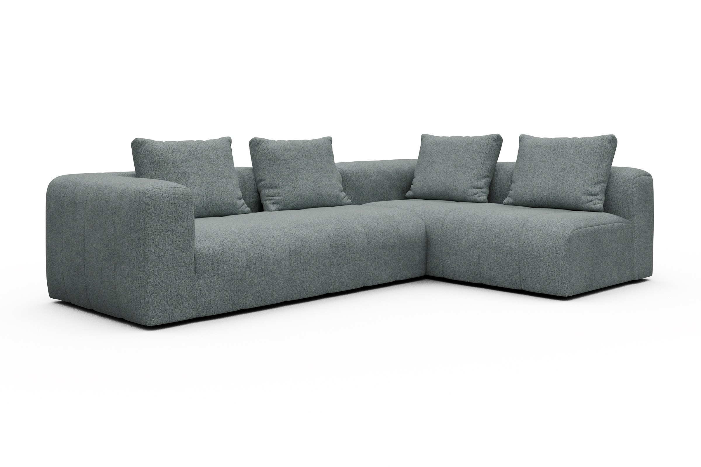 Ecksofa Hugo 2x 2,5-Sitzer Armlehne links Casone-Light-Mixed-Green