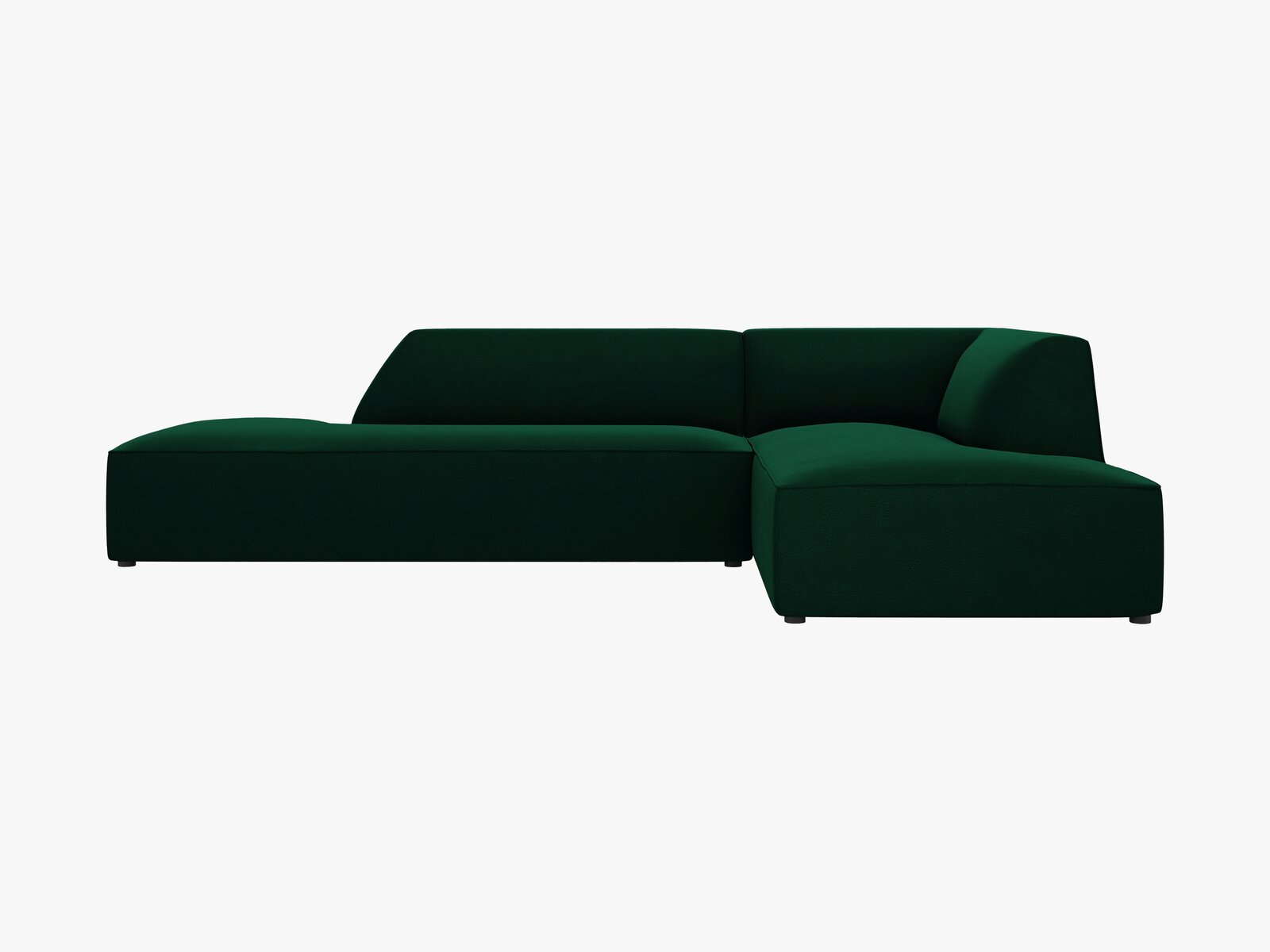 Micadoni Ecksofa Ruby 4-Sitzer Rechts Samt Salvador Flaschengrün