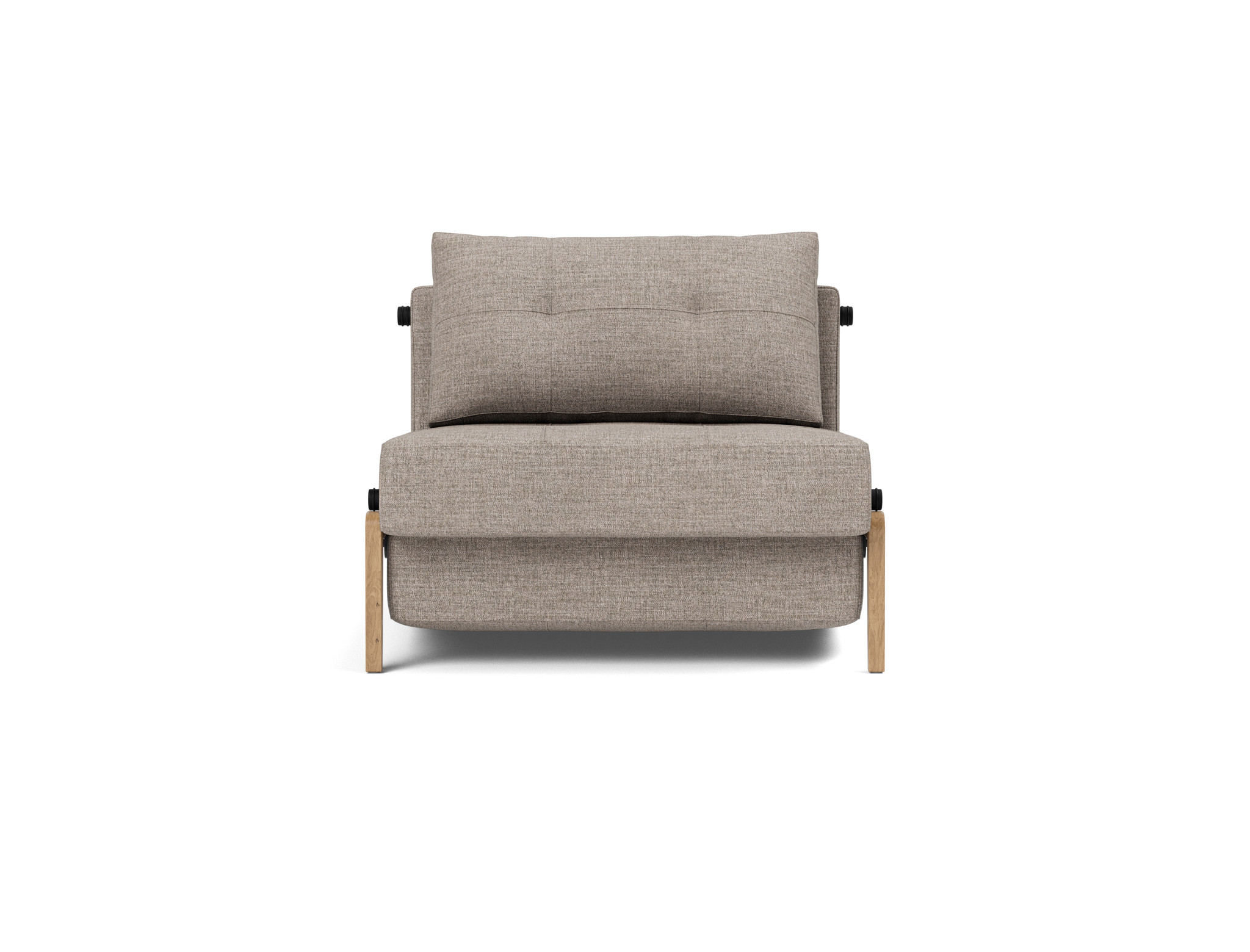 Schlafsessel Cubed 90 Chenille Yuveno 472-Warm-Grey Beine Eiche