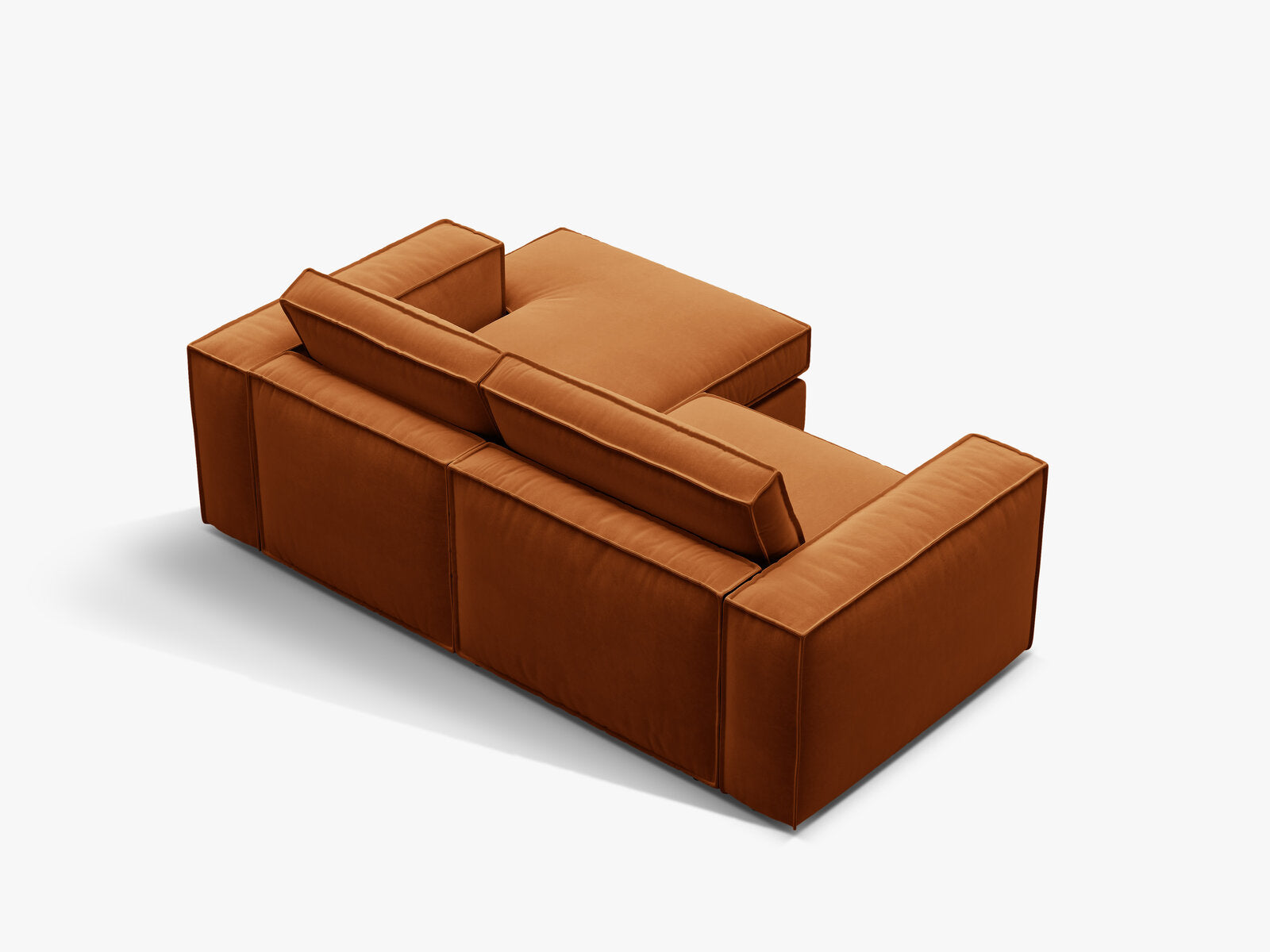 Micadoni modulares Ecksofa Pola 2-Sitzer kleine Version Rechts Samt Salvador Terrakotta