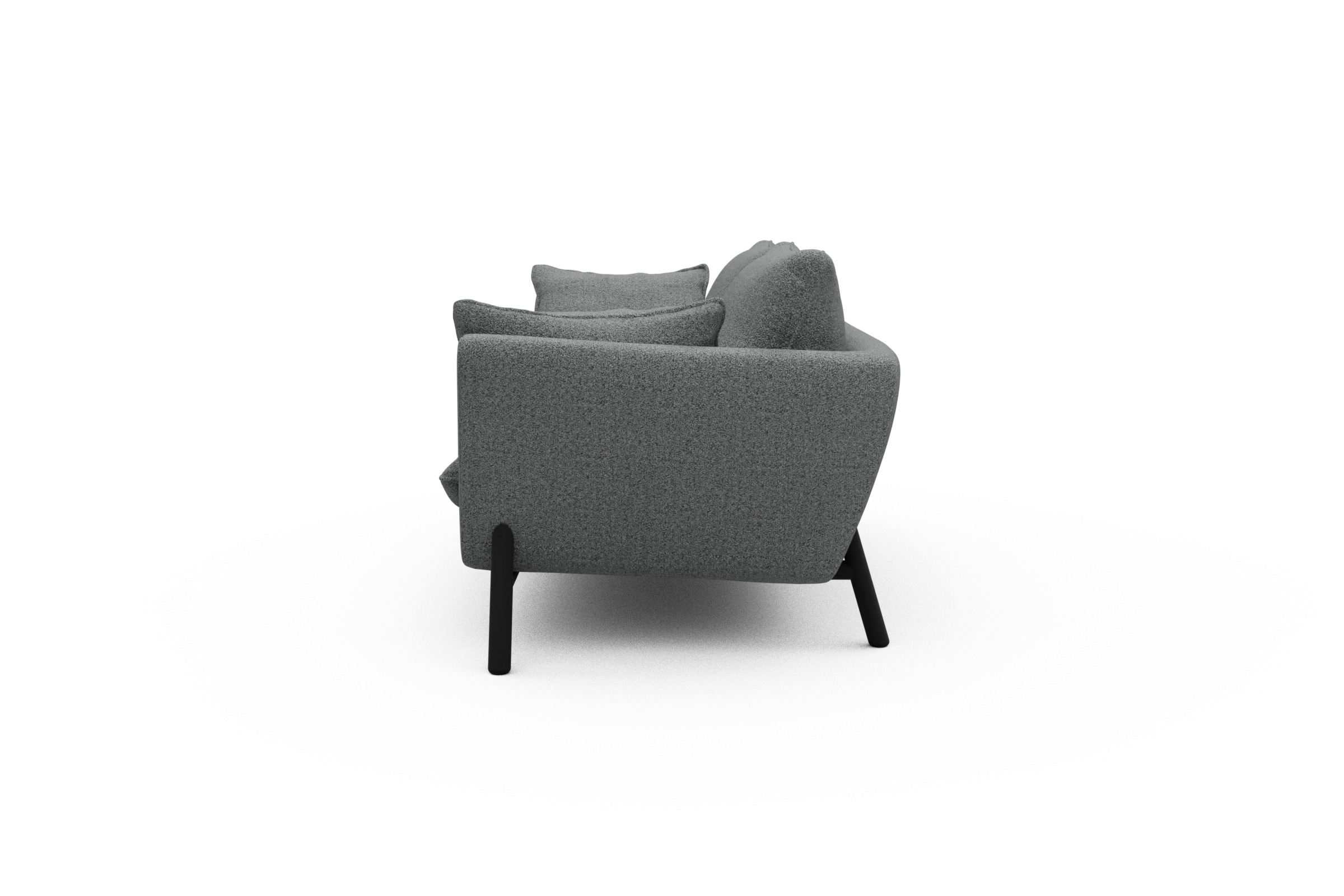Sofa Emil 2-Sitzer Beinfarbe Eiche Schwarz Aivi-Gravet-Grey