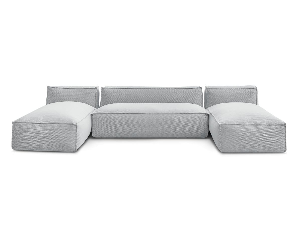 Bobochic Biarritz Gartensofa 4-Sitzer Melange-Stoff Grau
