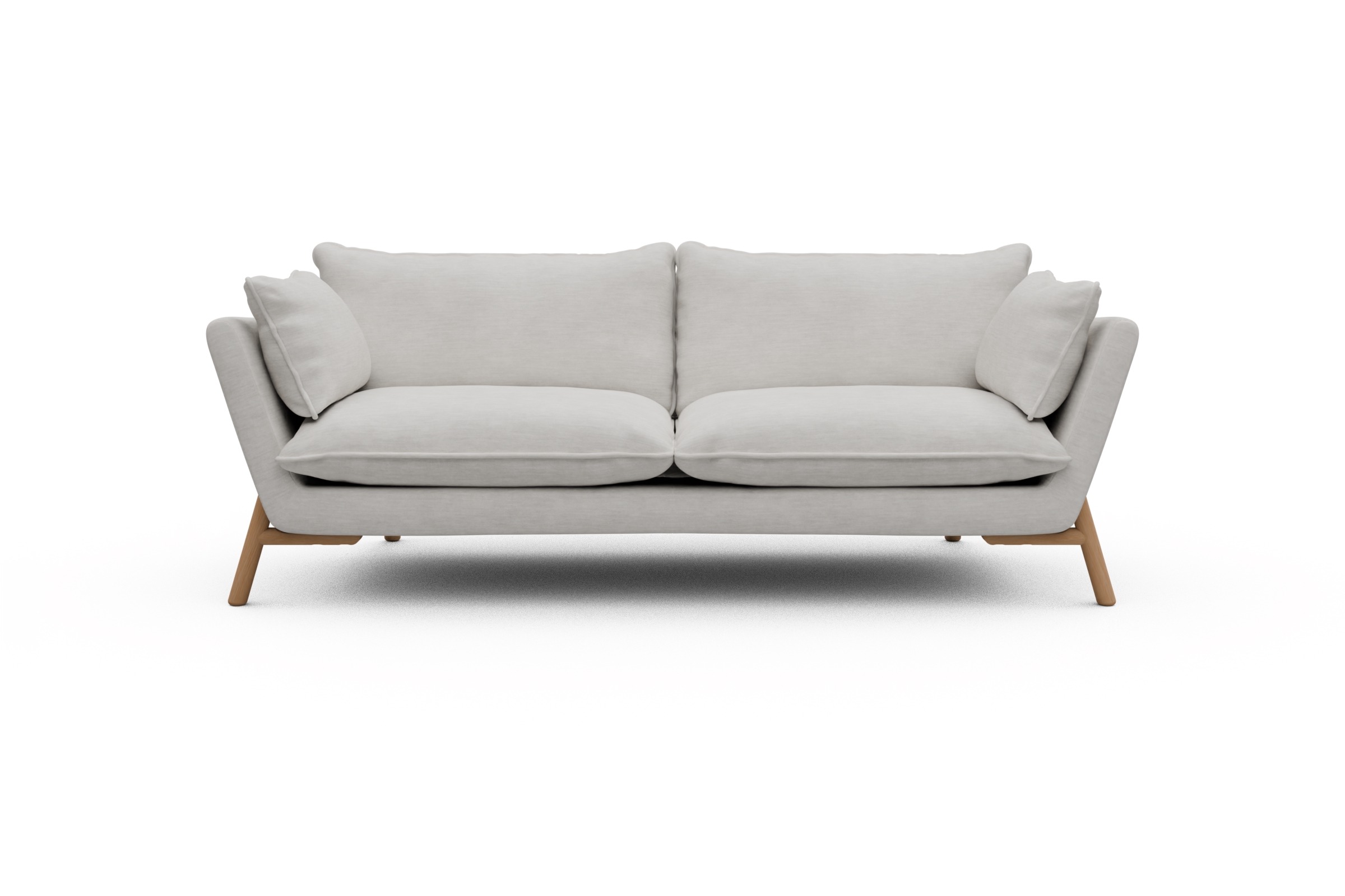 Skandi Home Sofa Emil PREMIUM 3-Sitzer Beinfarbe Eiche Natur Vivus-Dusty-Off-White moebelfaktor