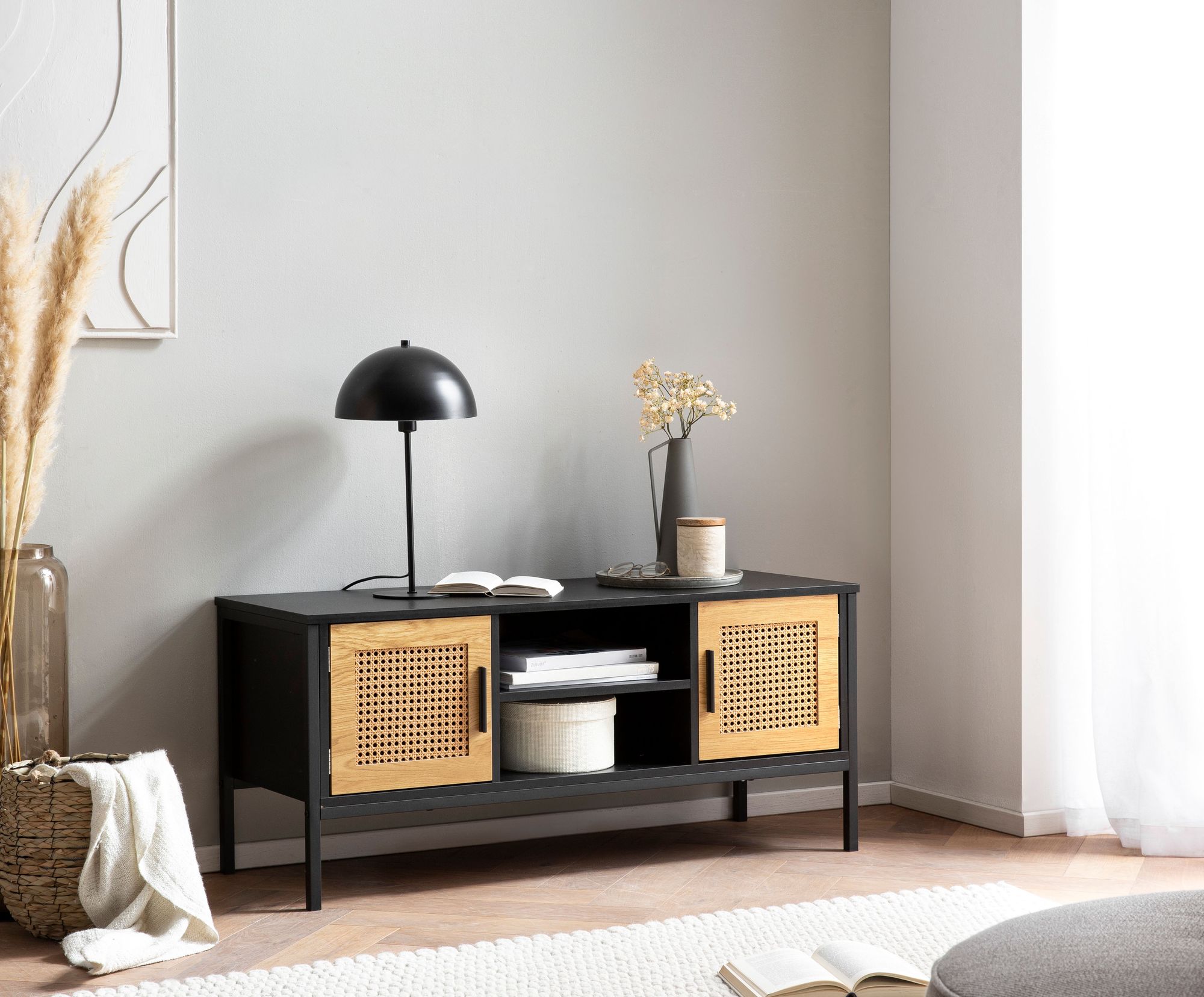 Lowboard Tromoy Schwarz 110 × 40 × 48 cm