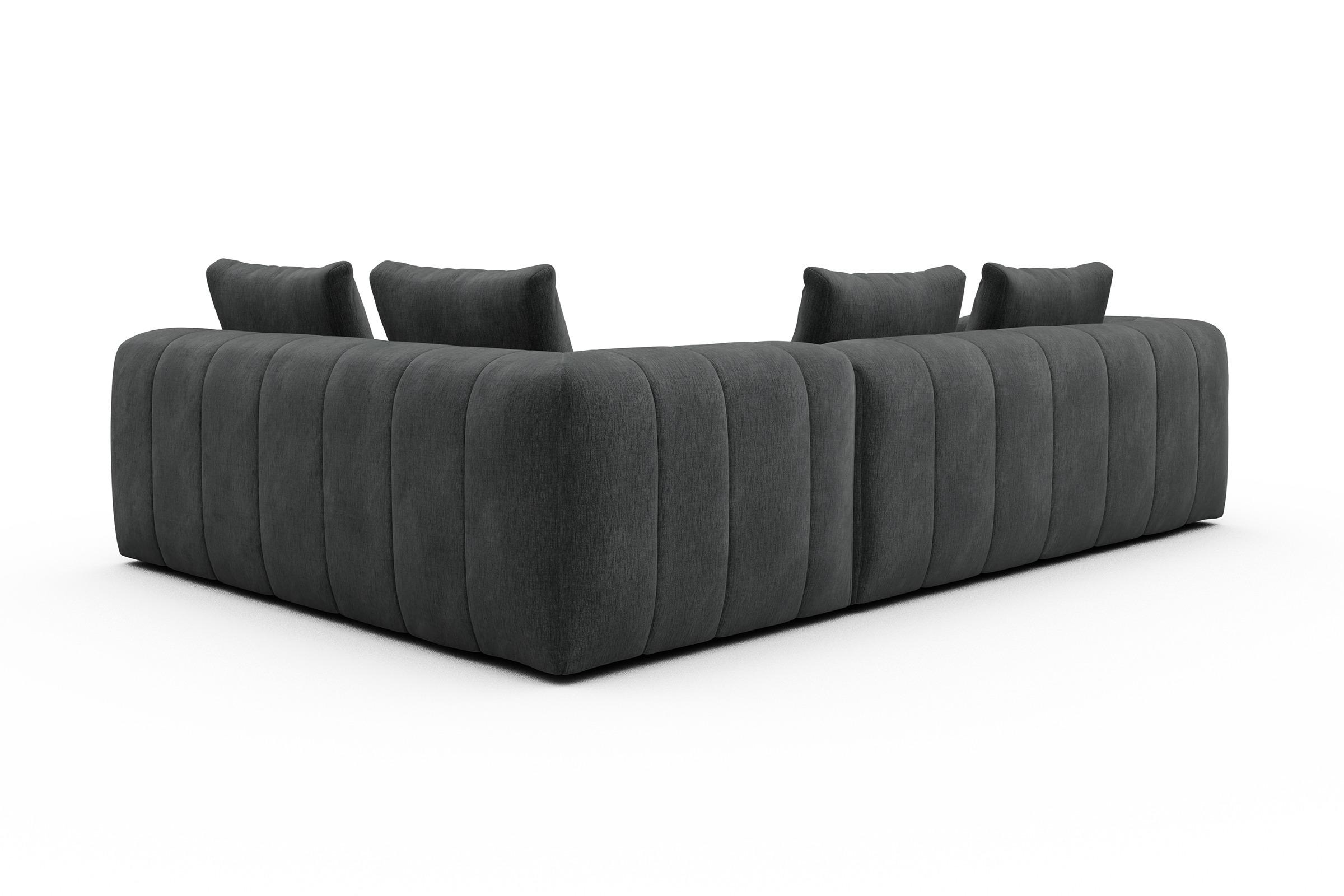 Ecksofa Hugo 2x 2,5-Sitzer Armlehne links Smooth-Deep-Warm-Grey