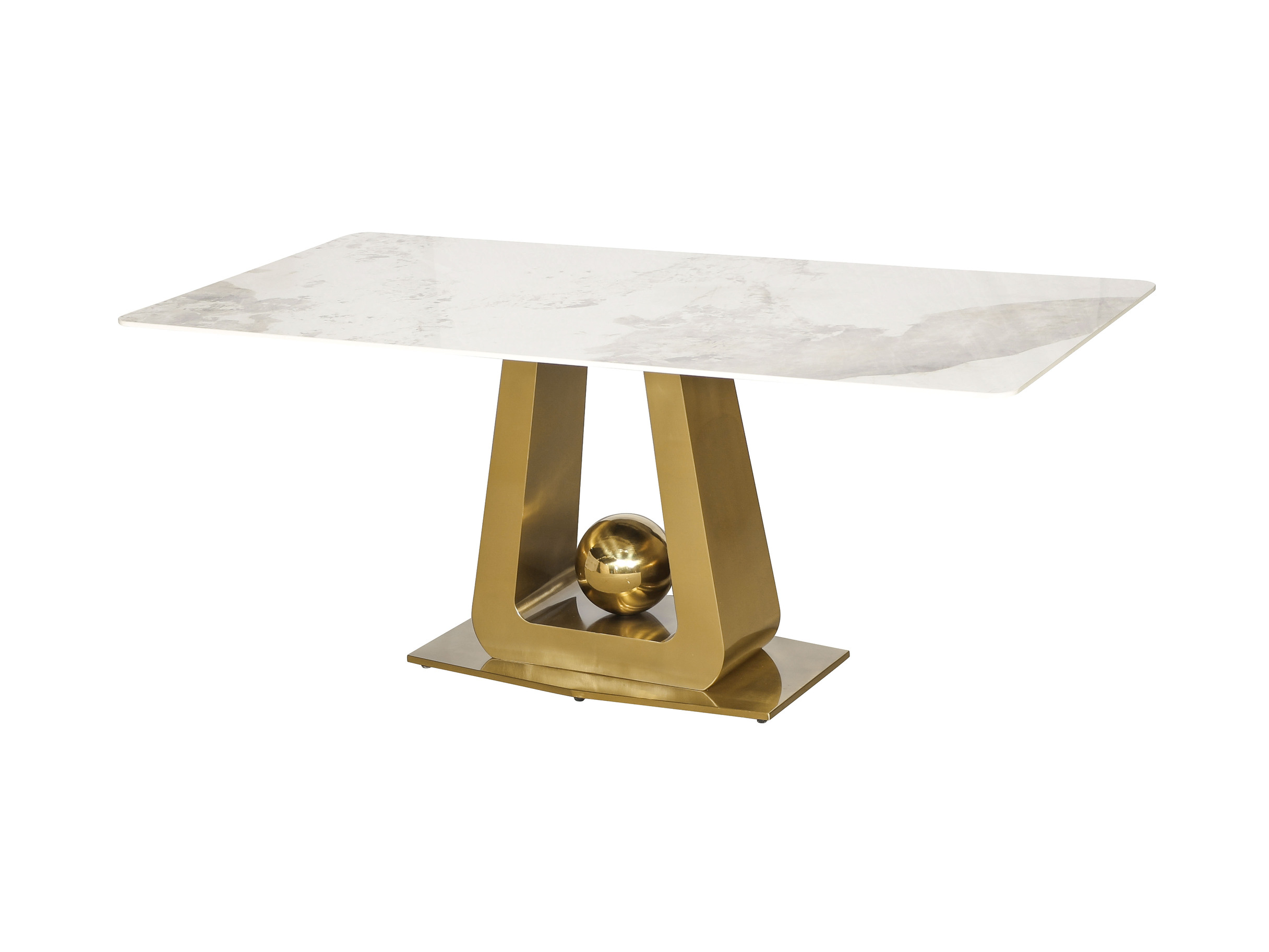 Livin Hill Esstisch 180cm Modig Goldene Beine, weiße Tischplatte M57