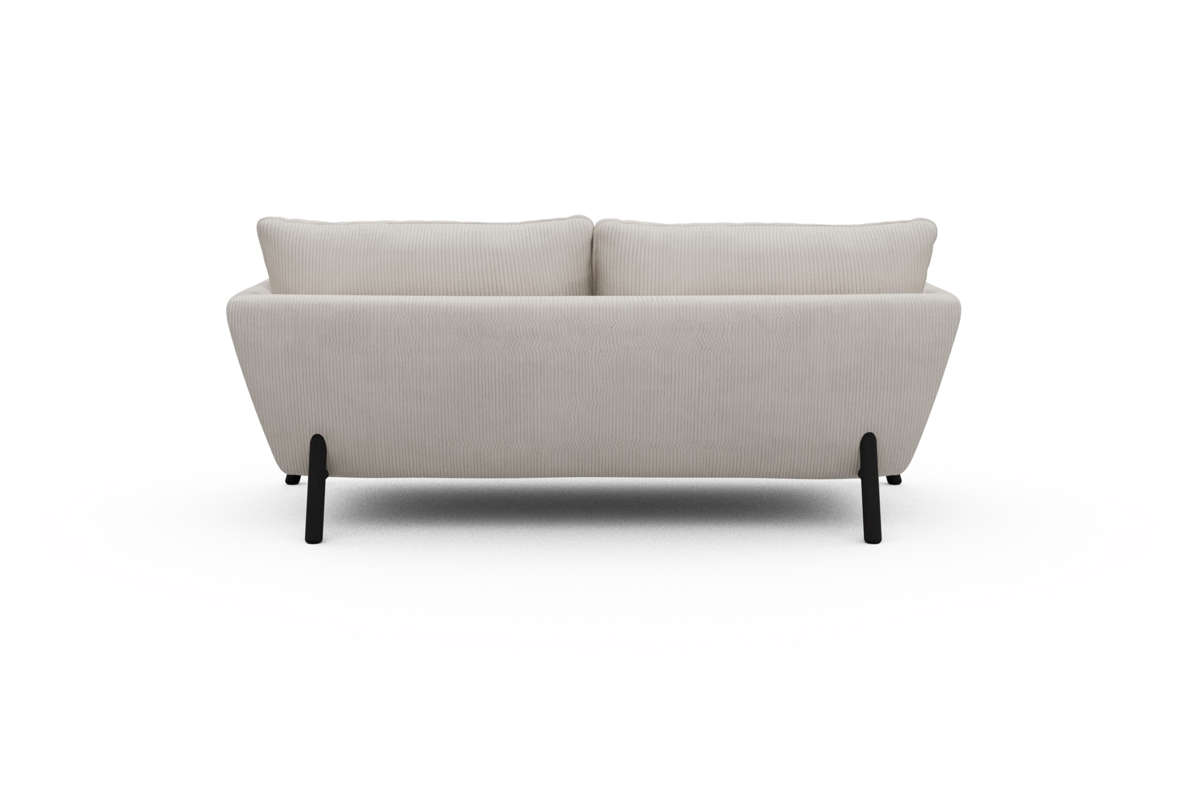 Sofa Emil 2-Sitzer Beinfarbe Eiche Schwarz Corduroy-Ivory