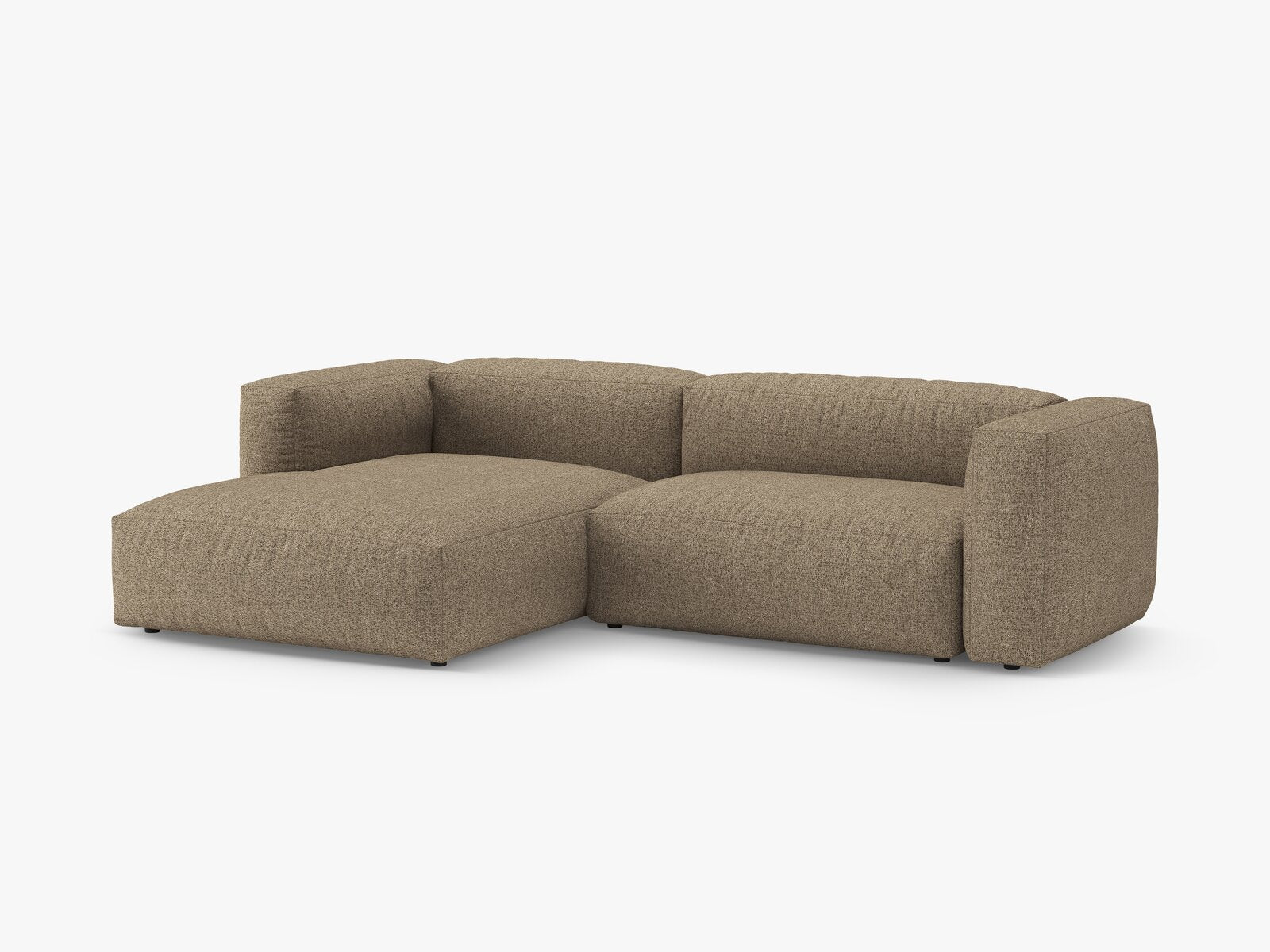 Micadoni Martina Ecksofa 4-Sitzer mit Schlaffunktion Links Boucle Monet Cappuccino