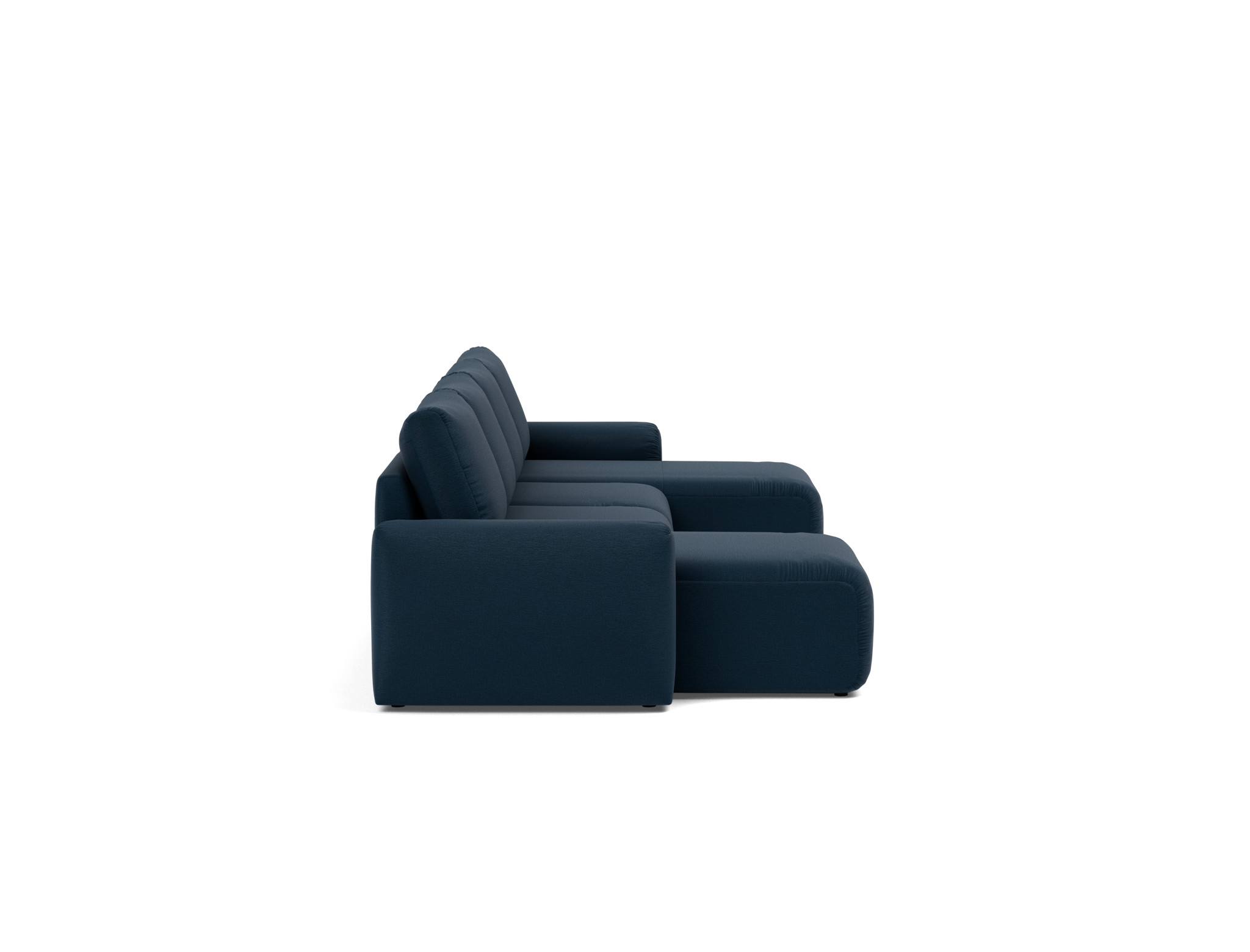 Schlafsofa Norum U-Form mit Chunky-Armlehnen Flachgewebe Mixed Dance 528-Blue