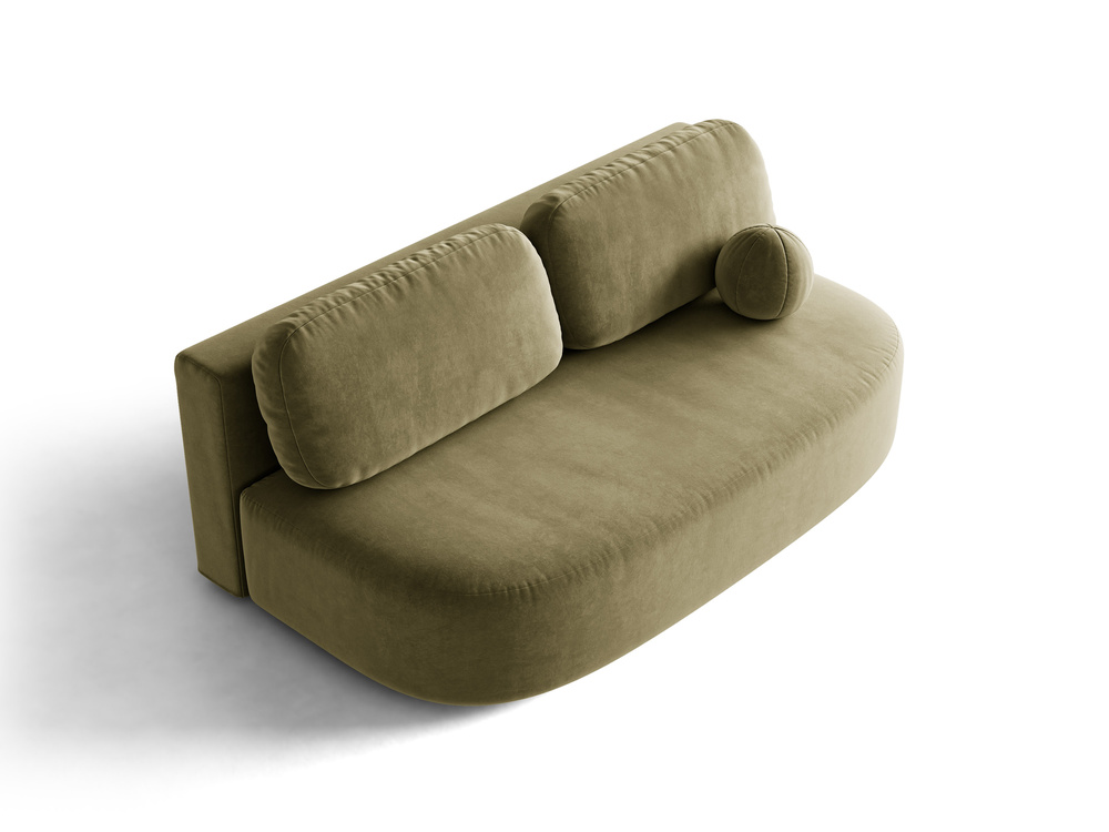 Cosmopolitan Design Schlafsofa Sophia 3-Sitzer mit Bettkasten Samt Salvador Grün
