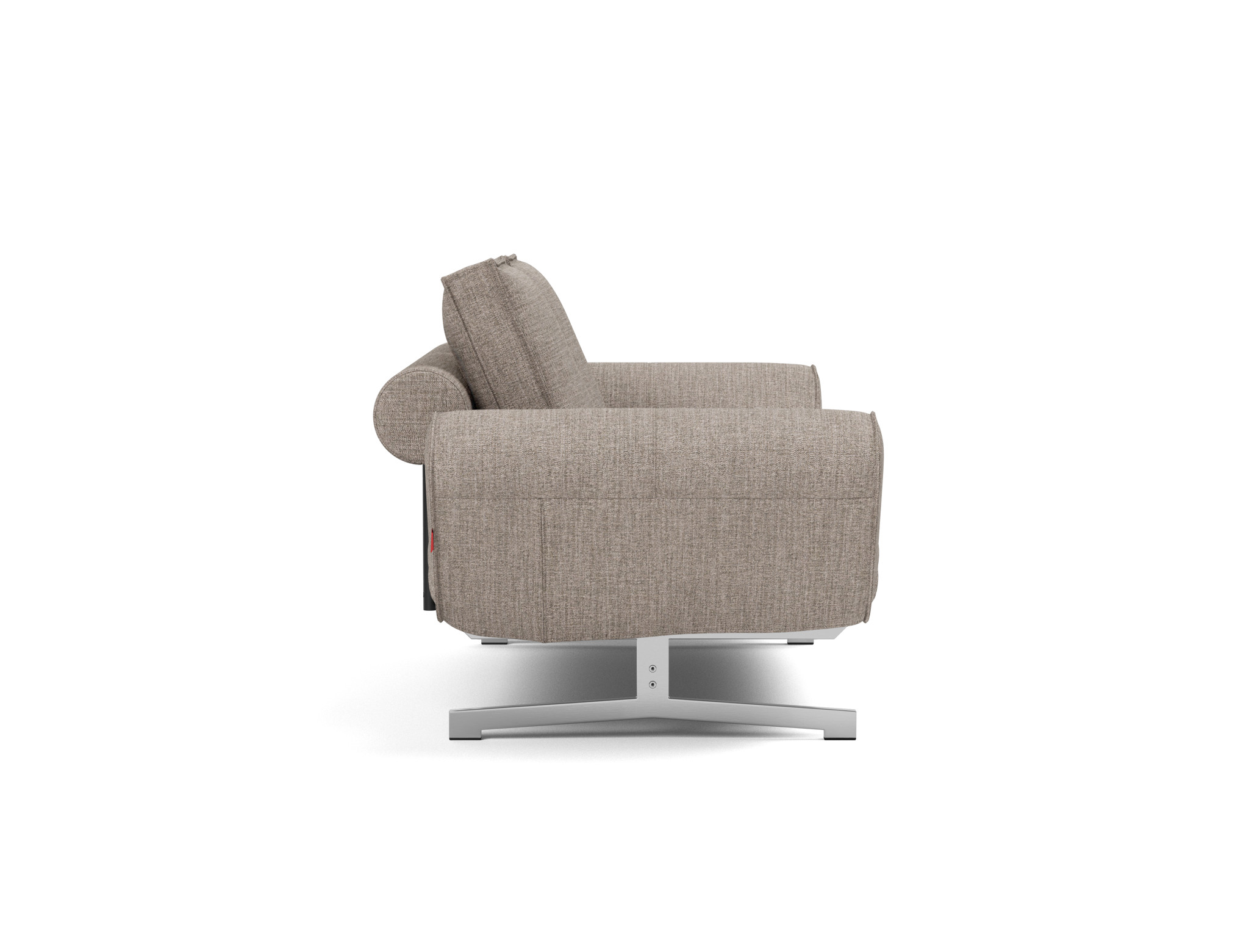 Tagesbett Ghia Chenille Yuveno 472-Warm-Grey Beine Chrom