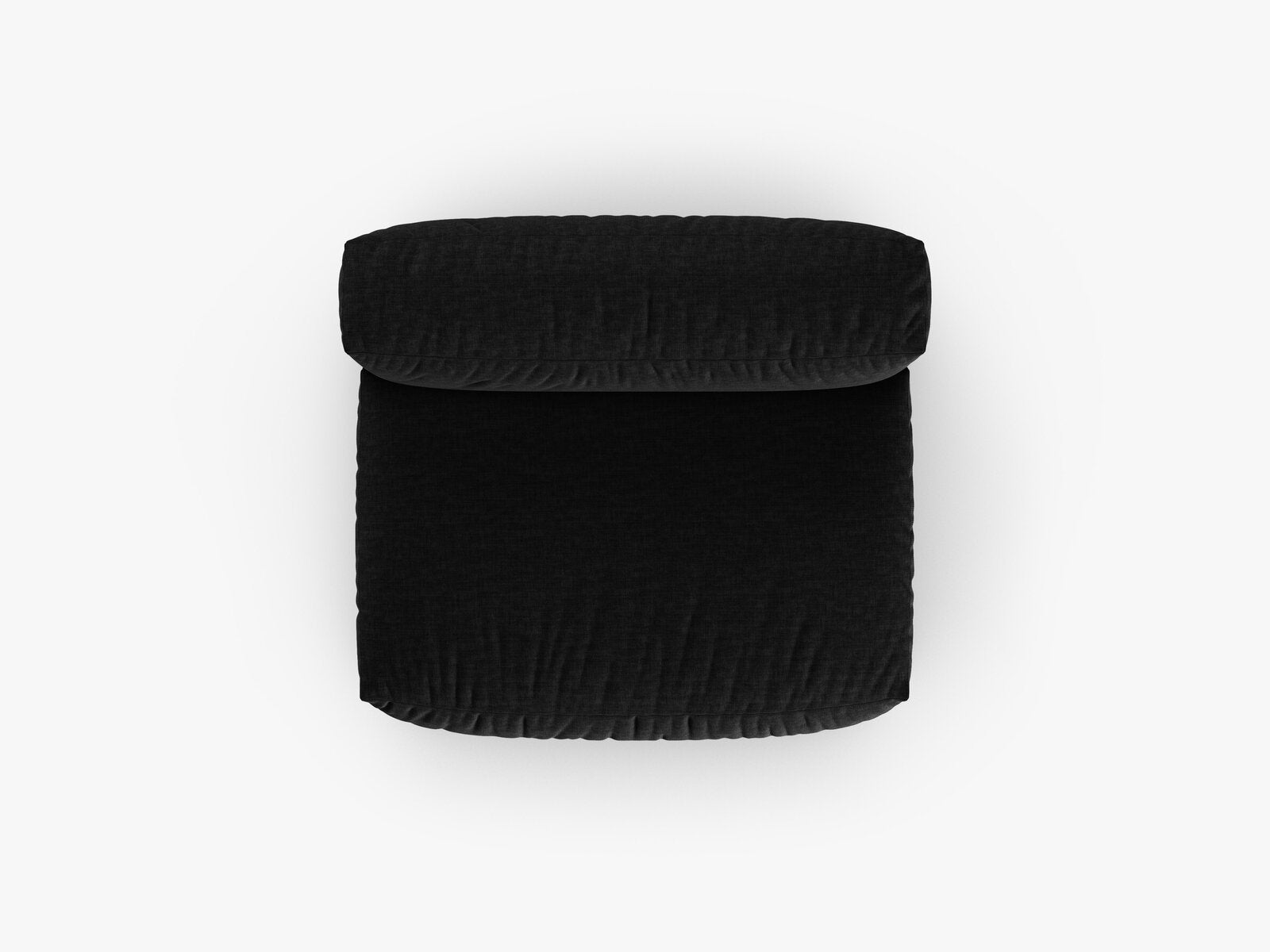 Micadoni Mittelmodul Martina 1-Sitzer Groß 90cm Sitztiefe Strukturierter Stoff Boston Schwarz
