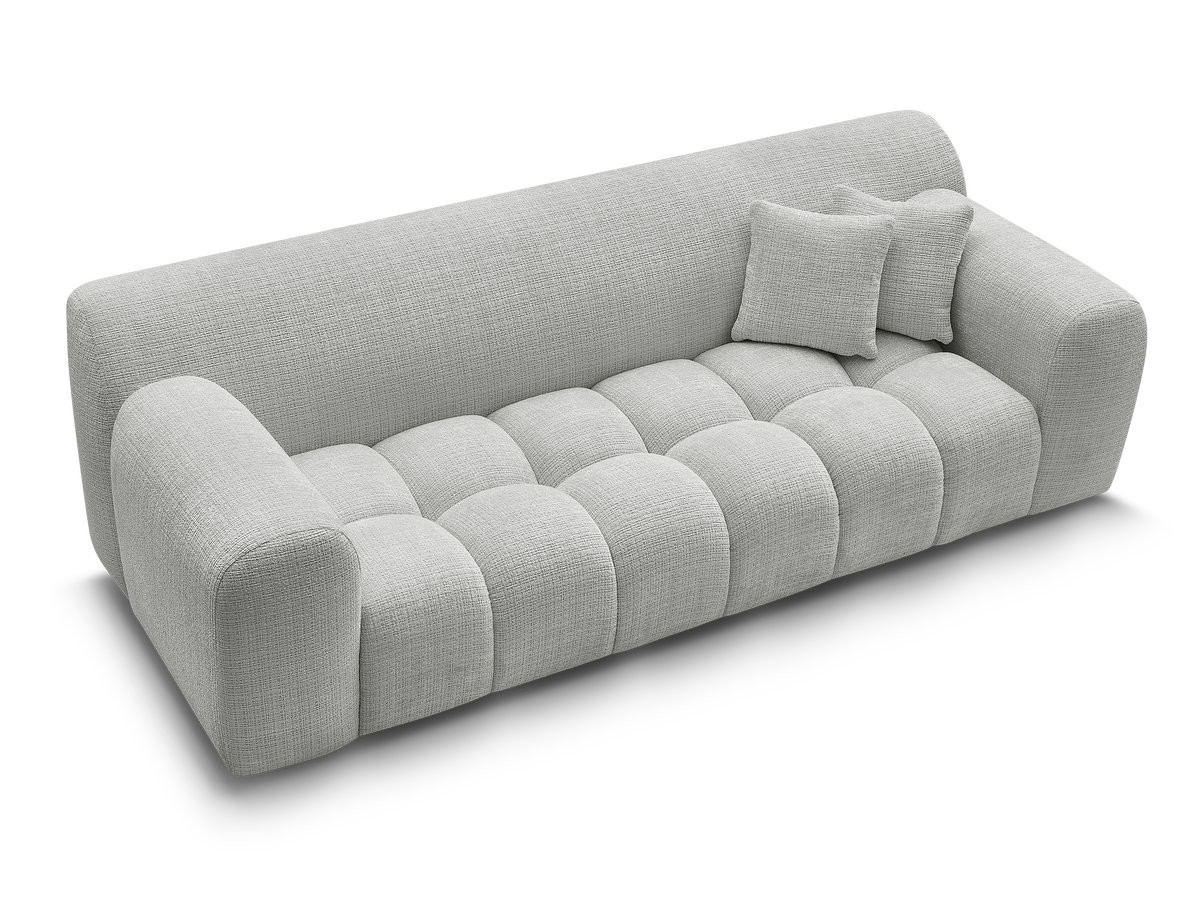 Bobochic Melisse Sofa 3-Sitzer Strukturstoff Hellgrau