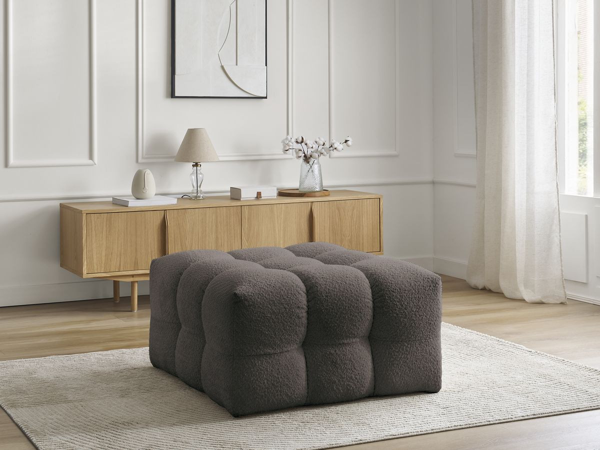 Bobochic Cloud Pouf Bouclé-Stoff Braun