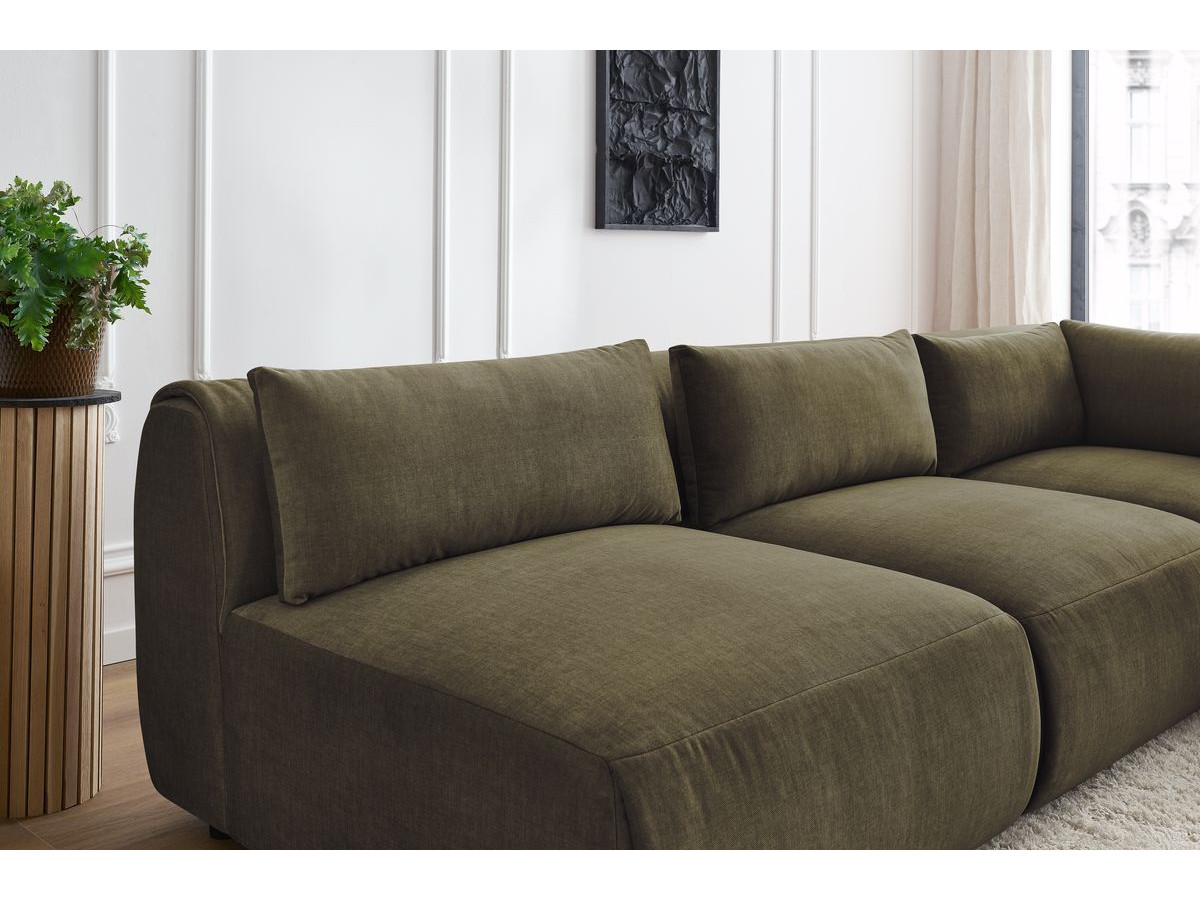 Bobochic Jeanne Ecksofa 299 × 299 cm Samt Grün