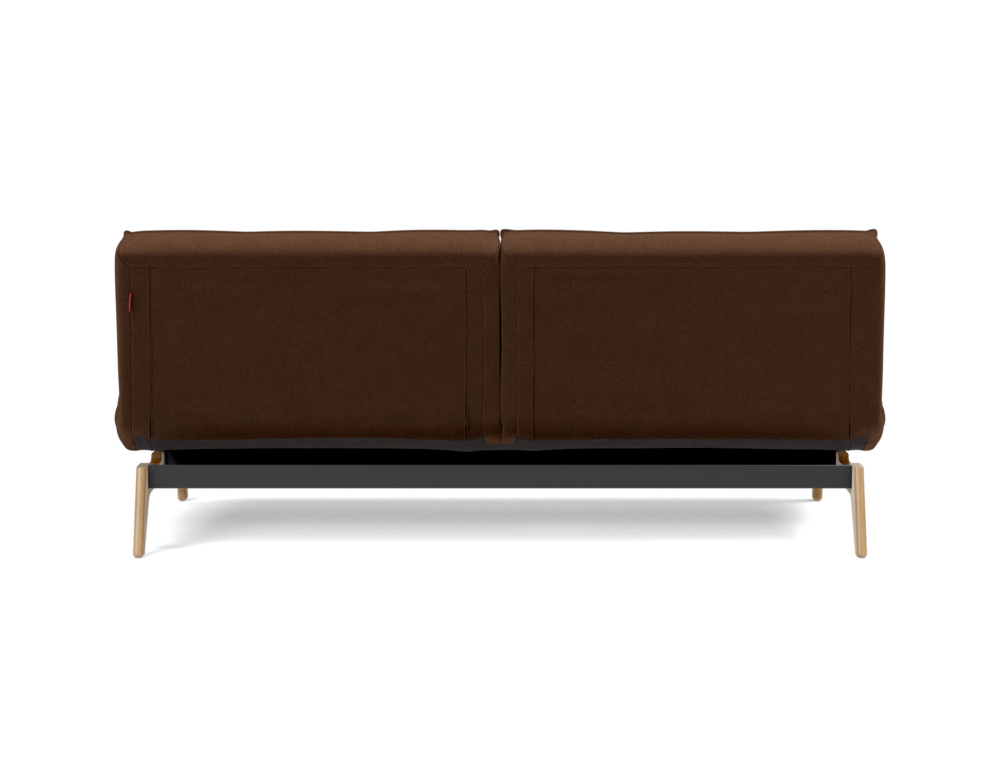 Schlafsofa Splitback Strukturierter Stoff Taura 359-Cappuccino Beine Eiche