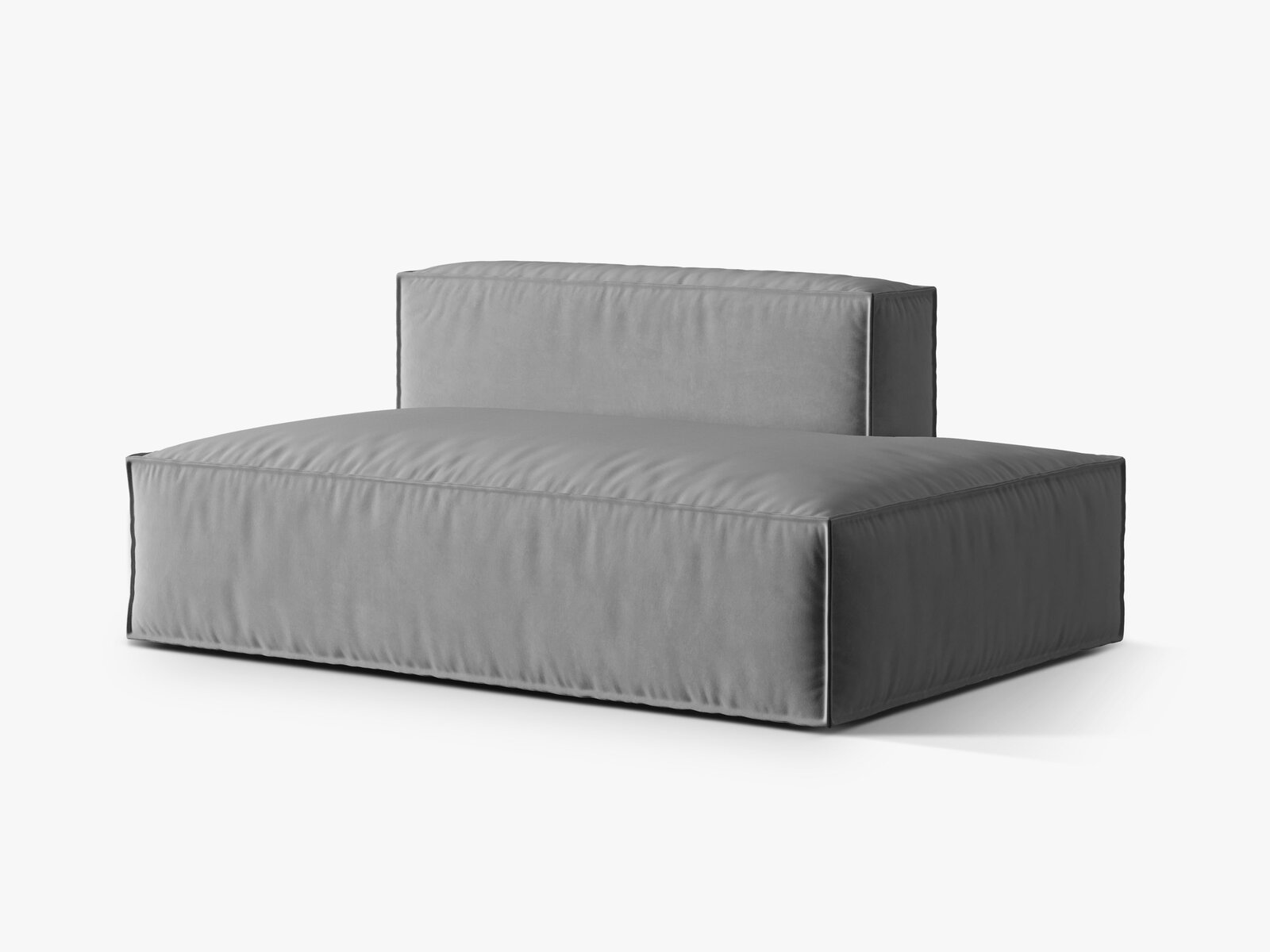 Micadoni Modul Nuria 3-Sitzer Rechts Samt Grau