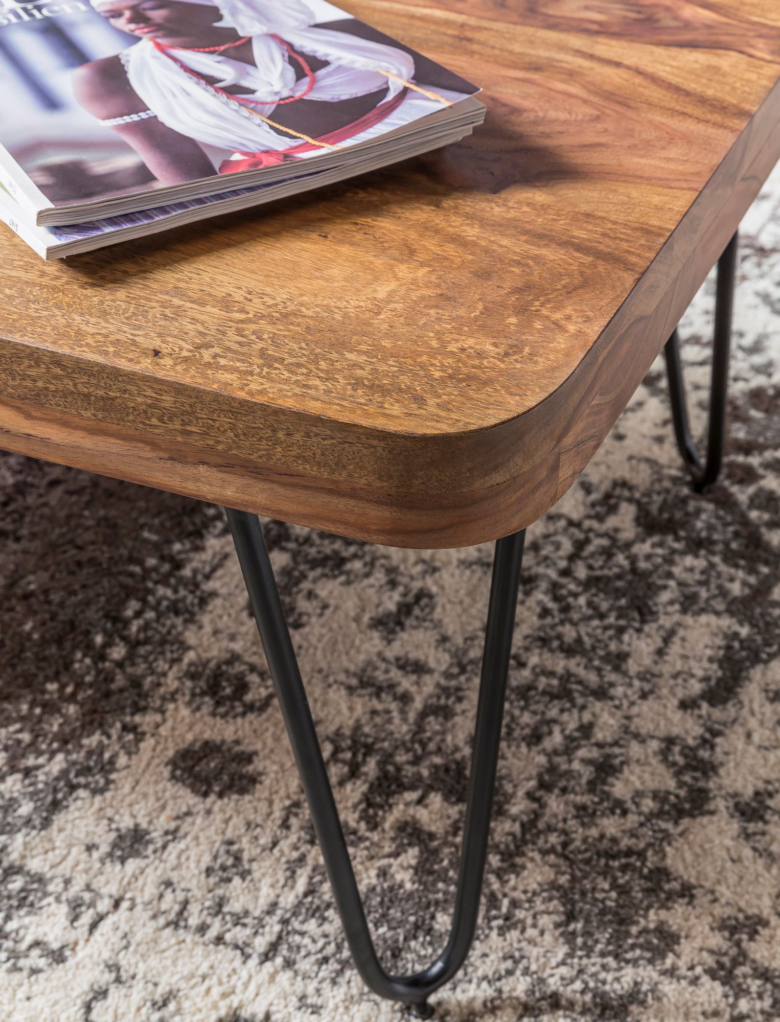 Couchtisch Agdenes Massivholz Sheesham 115 × 60 × 40 cm