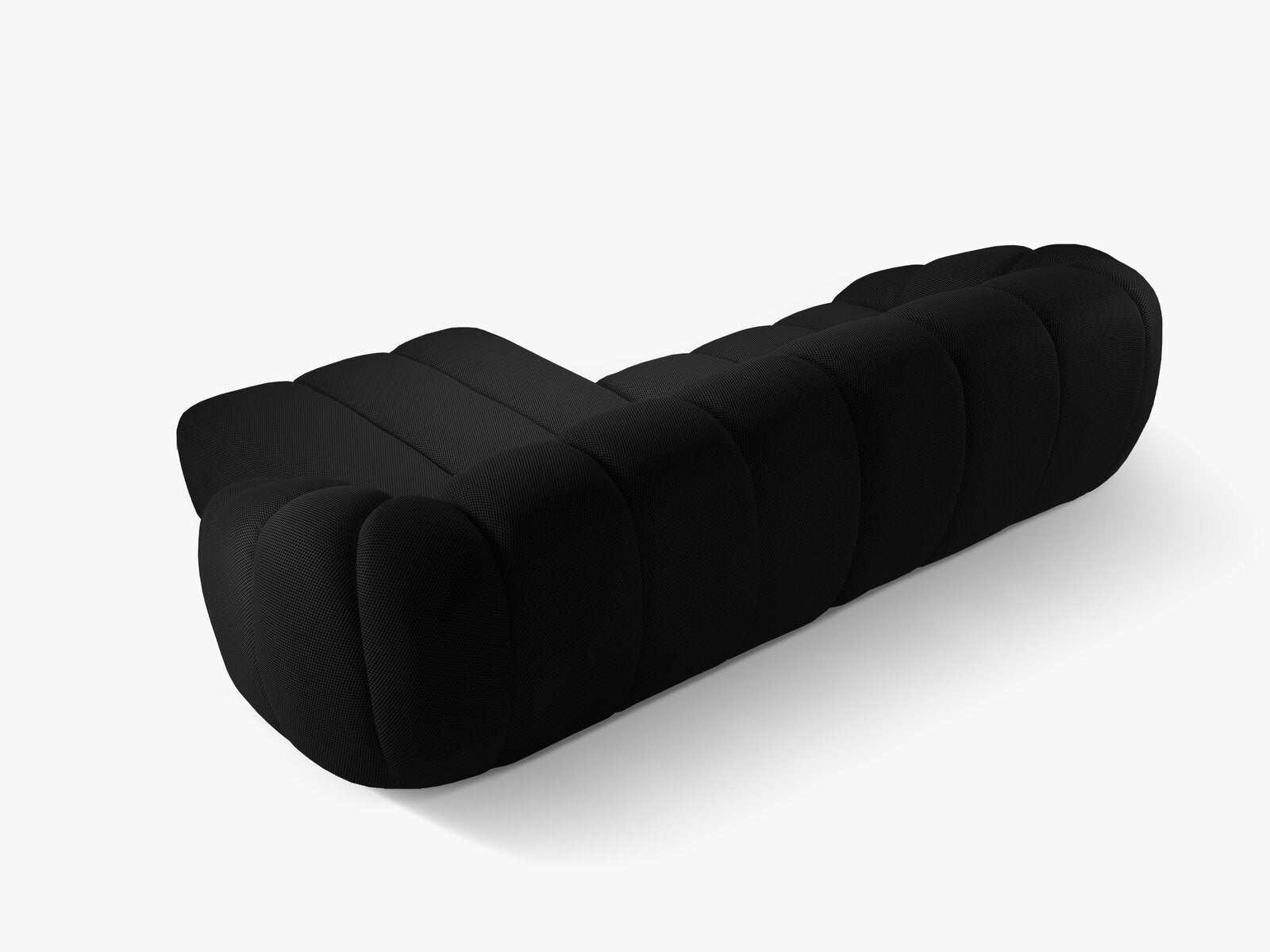 Micadoni Ecksofa Diana 4-Sitzer Rechts 3D-Stoff Schwarz