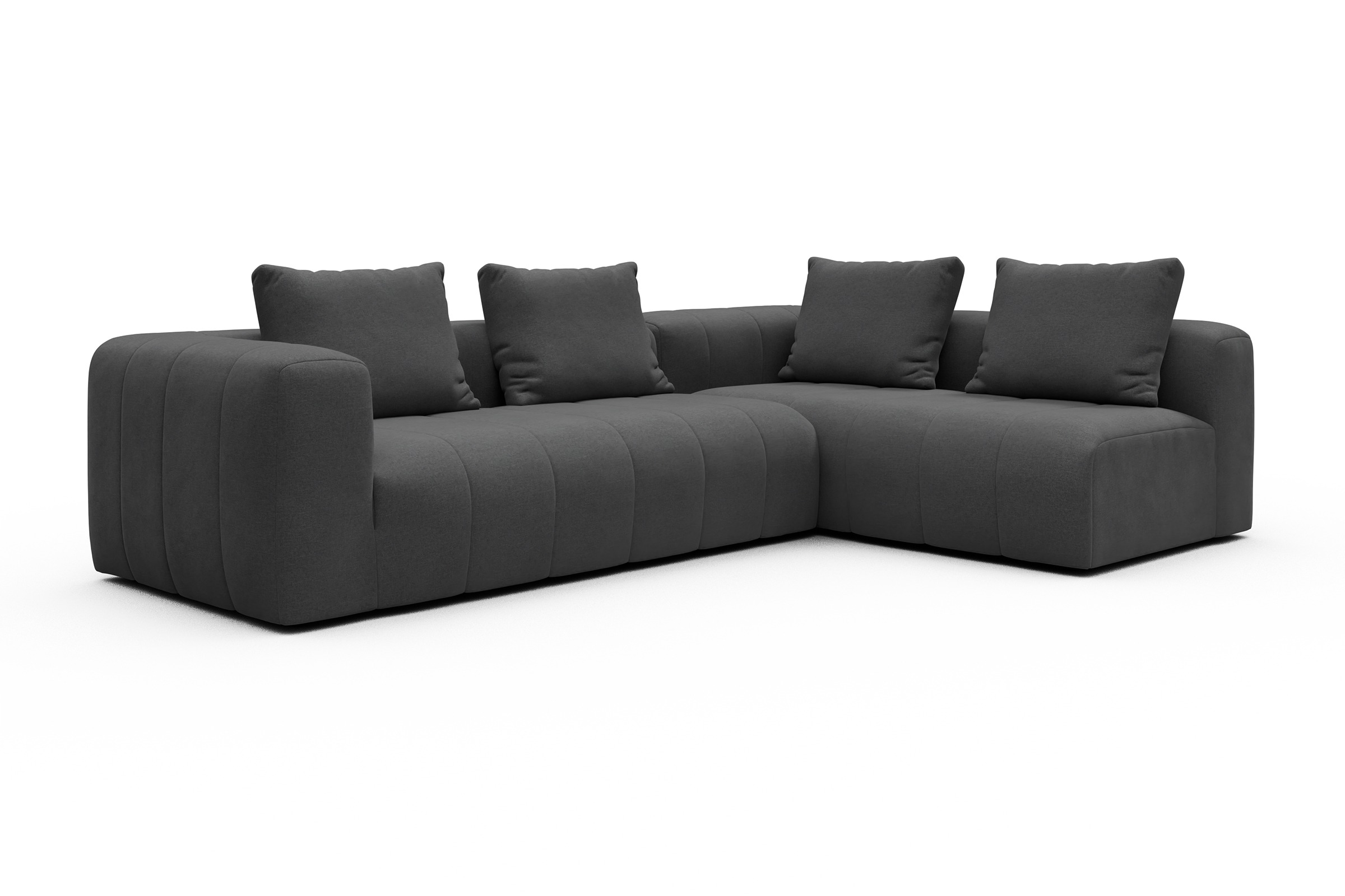 Ecksofa Hugo 2x 2,5-Sitzer Armlehne links Satya-Zinc