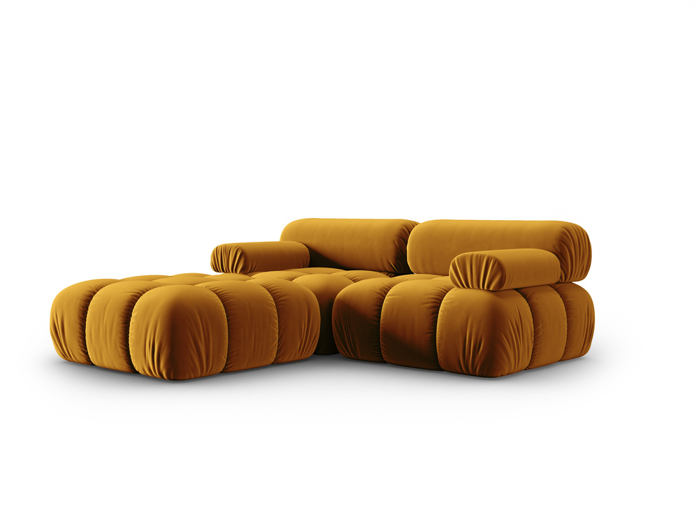 Cosmopolitan Design Modulares Ecksofa Cortina 3-Sitzer Samt Bluvel Gelb