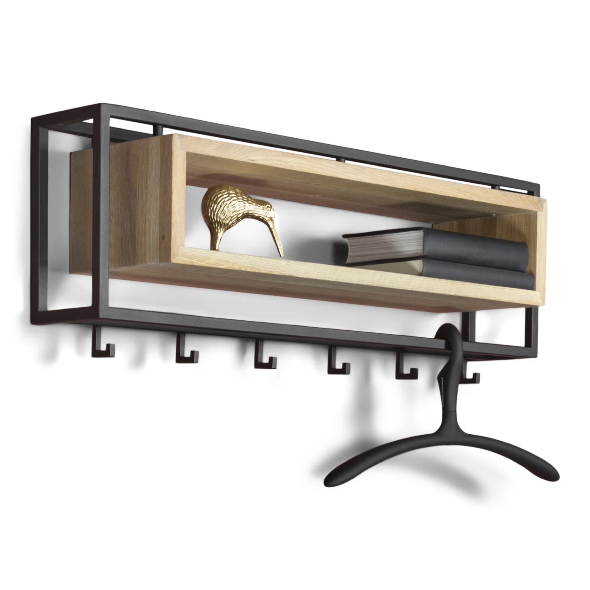 Spinder Design SCHOOL 80 Wandgarderobe - Schwarz / Eiche moebelfaktor