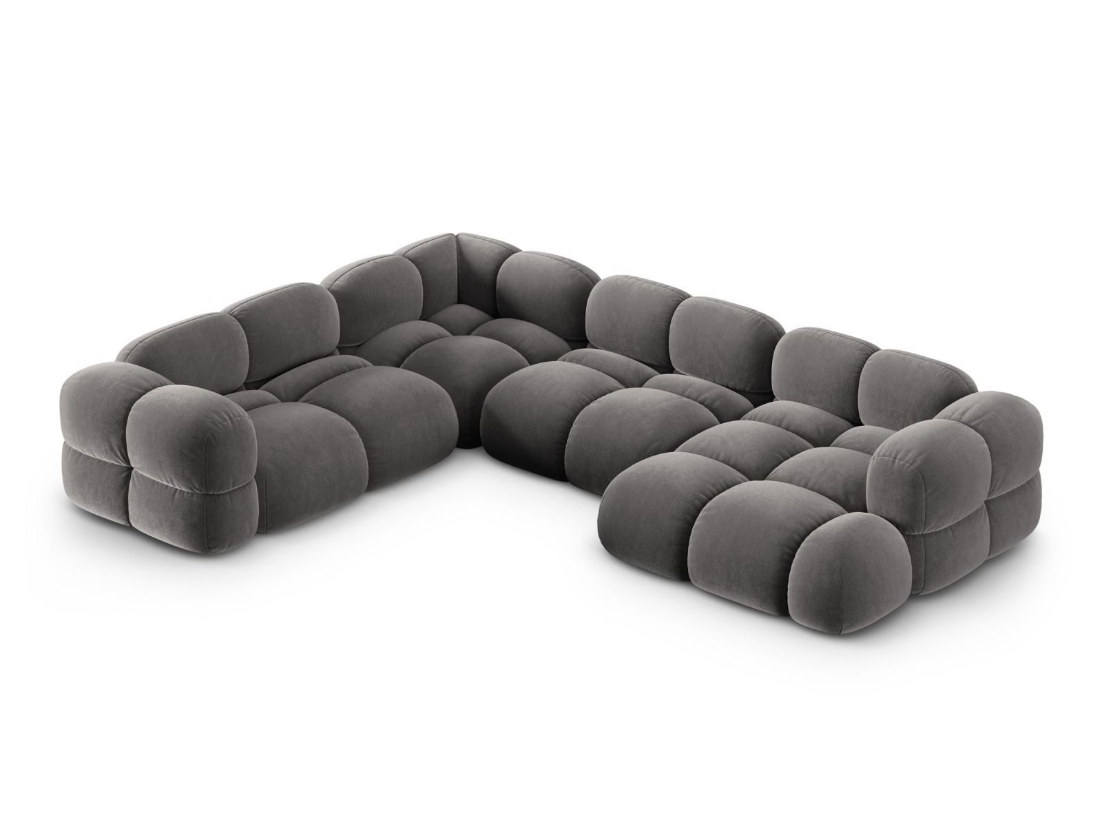 Cosmopolitan Design Panoramasofa Loretto 5-Sitzer Samt Vogue Grau Links
